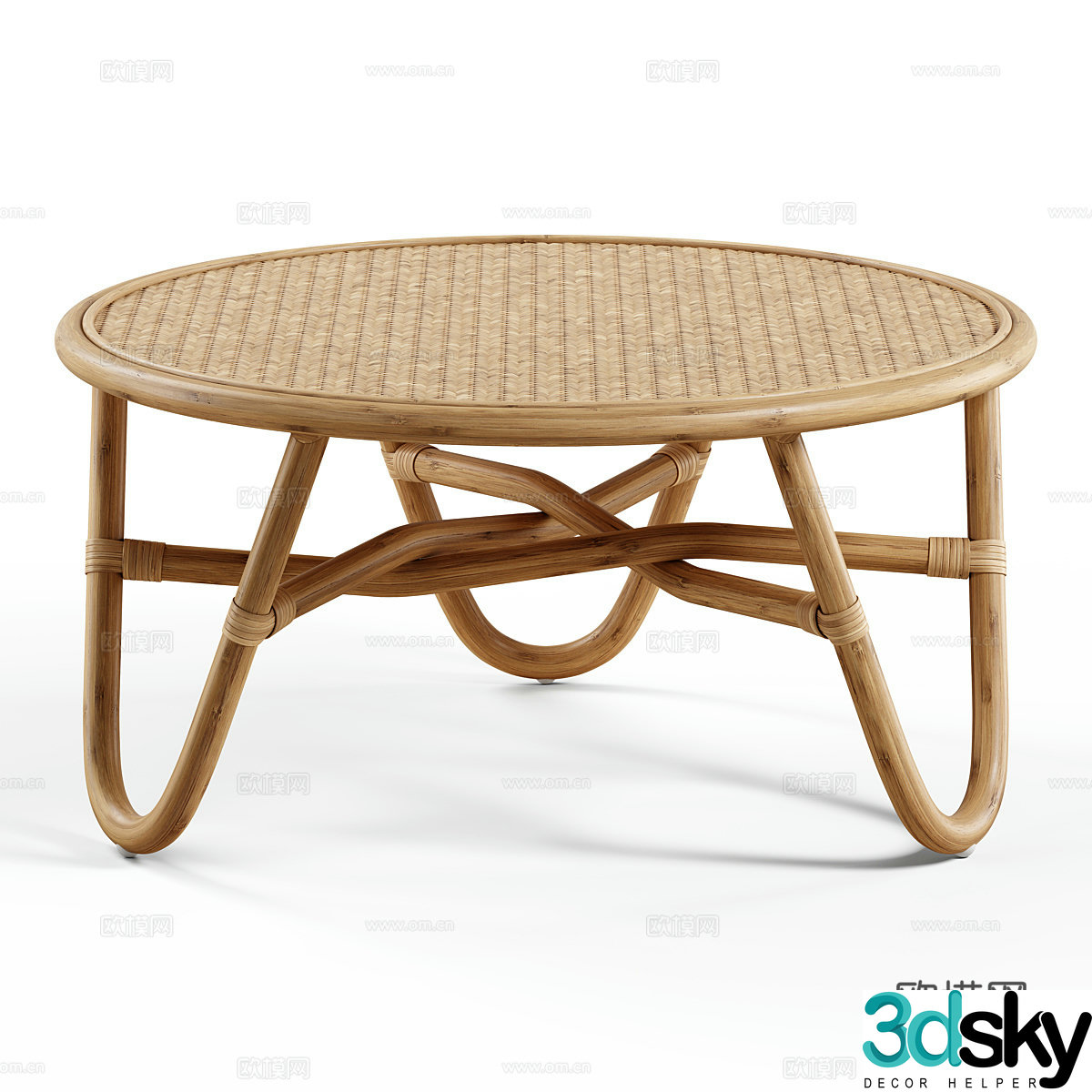 Log bamboo coffee table 3D model