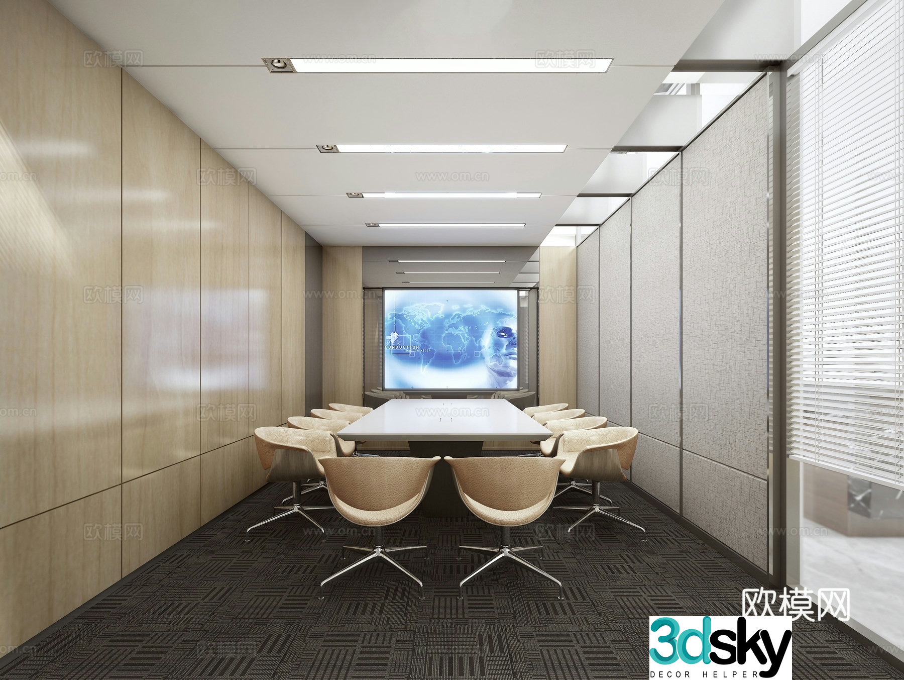 Modern conference room 3d model