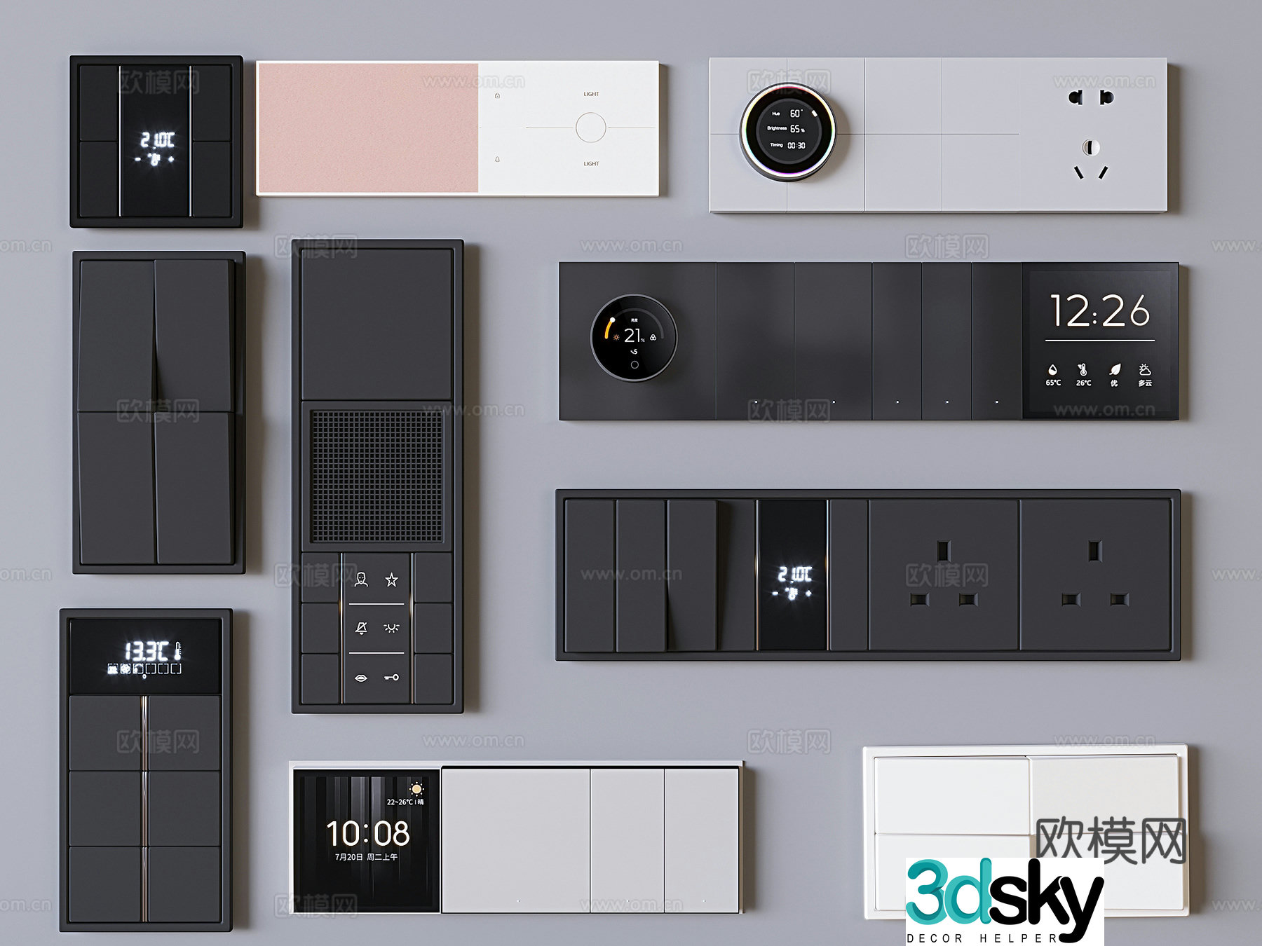 Switch socket smart panel 3d model
