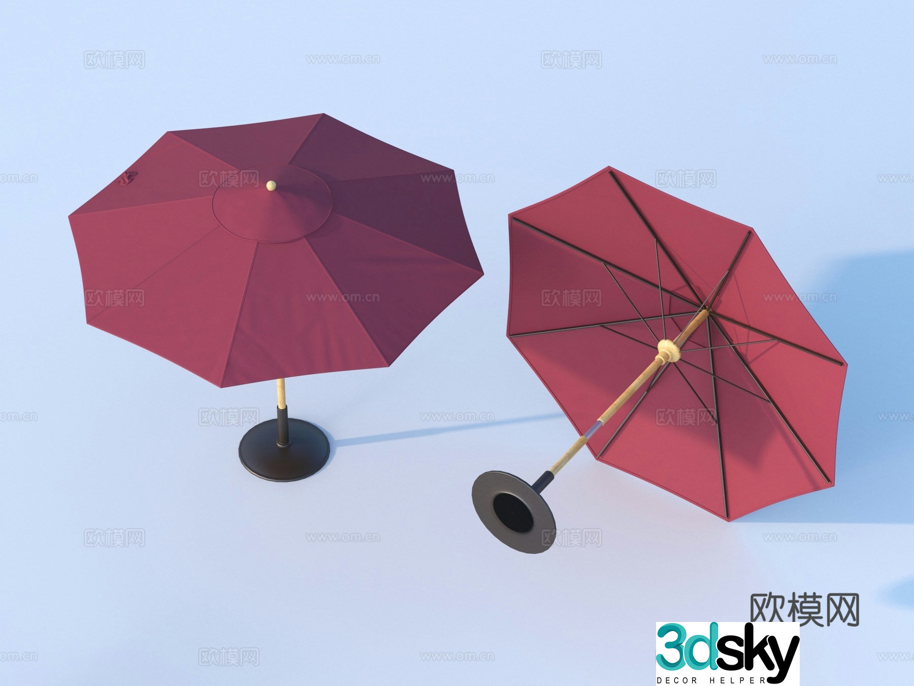Outdoor parasol swing umbrella folding umbrella 3D model