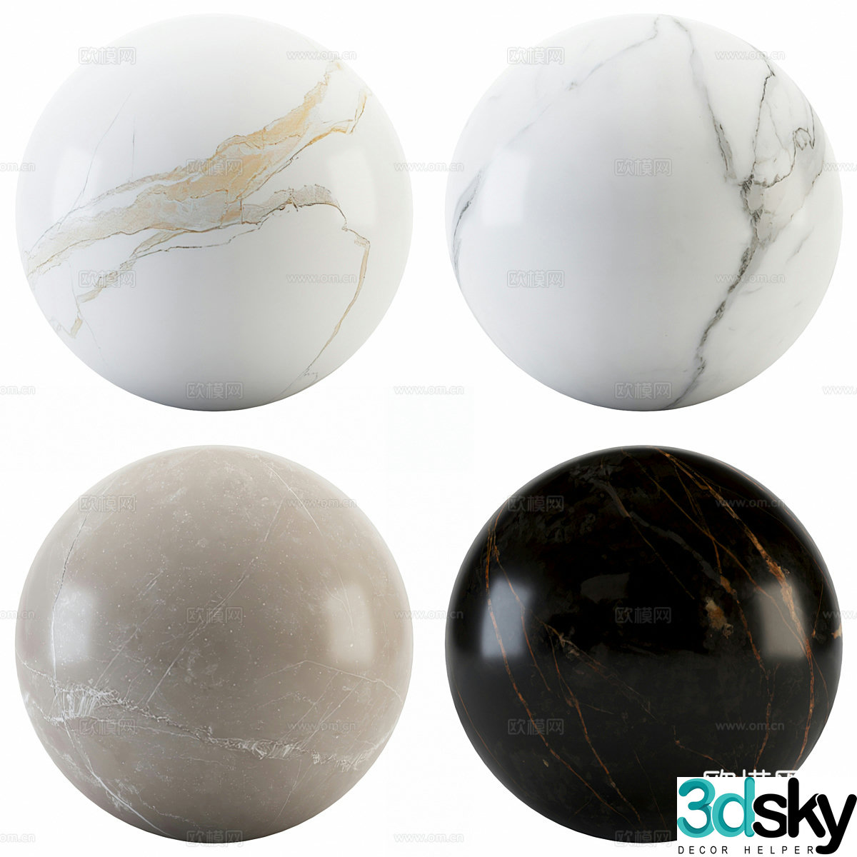 Marble tiles floor tiles 3d model