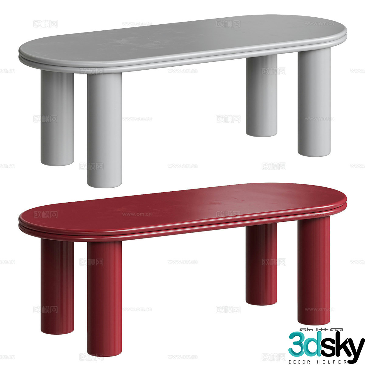 Modern dining table 3d model