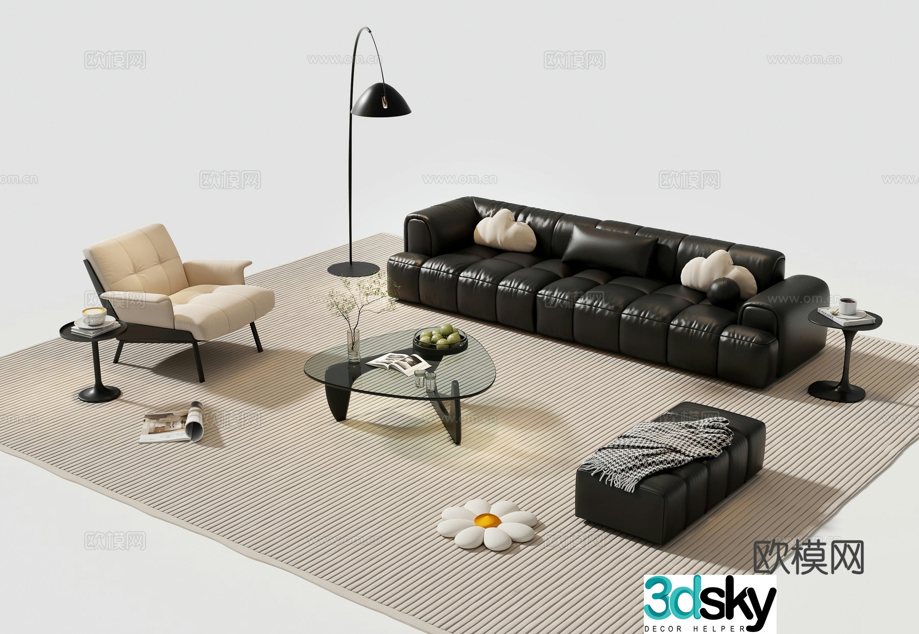 Italian sectional sofa 3d model