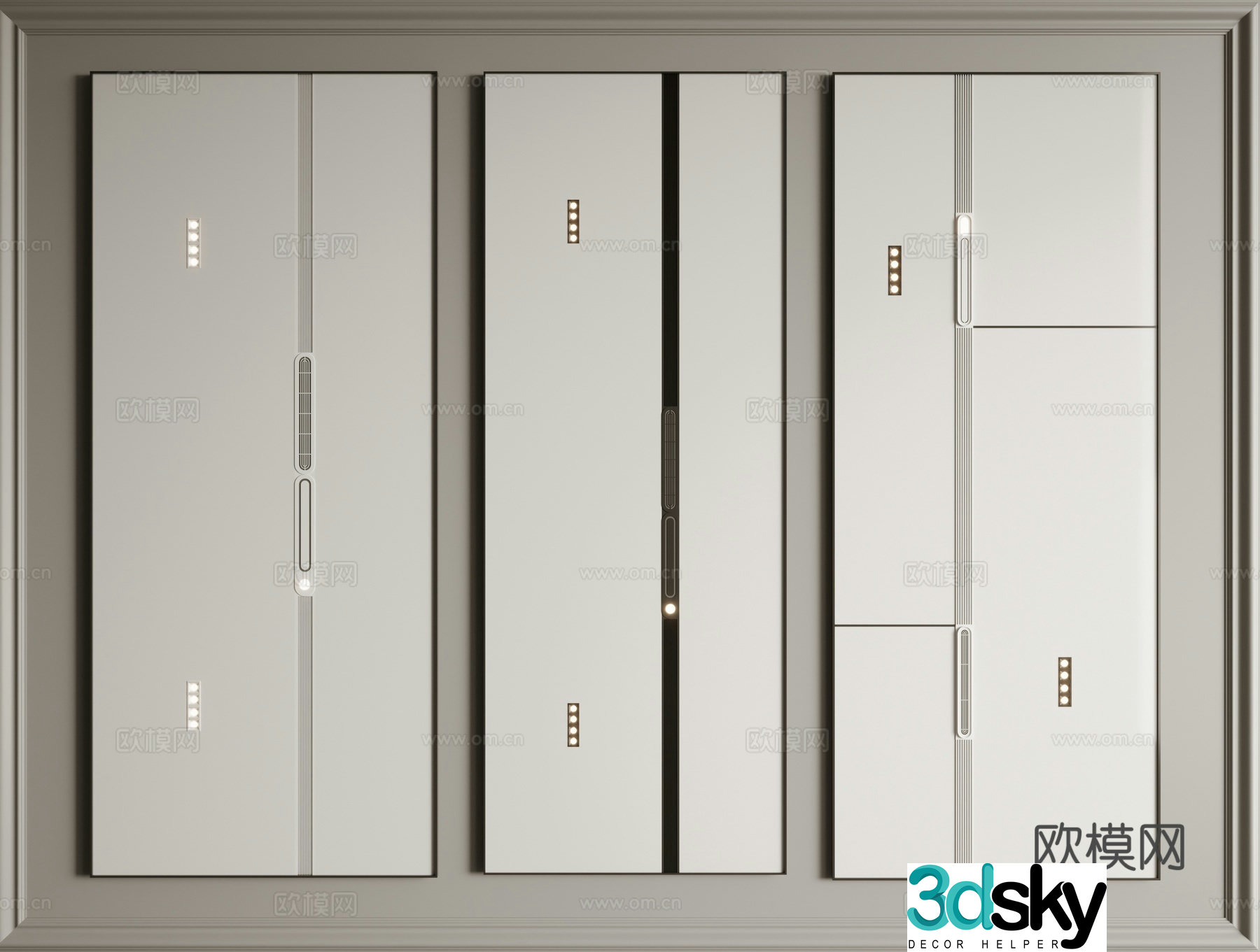 Honeycomb large panel ceiling 3D model