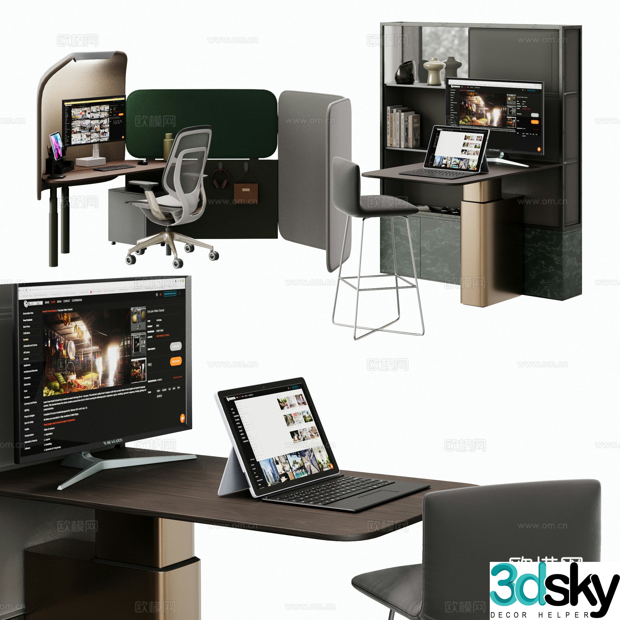 desk desk computer desk 3d model