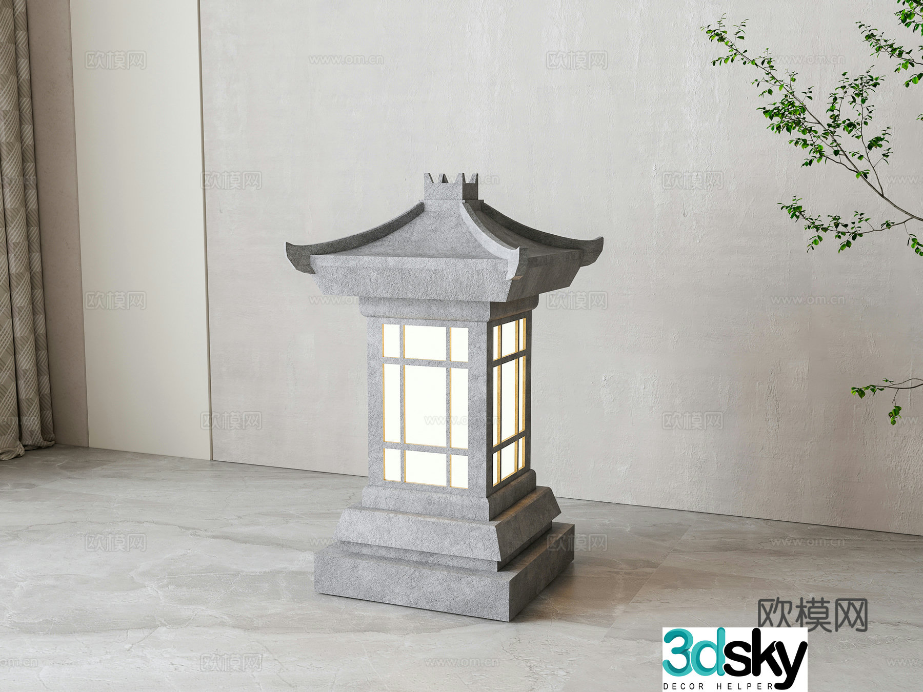 New Chinese style outdoor lamp stone lamp lawn lamp 3d model