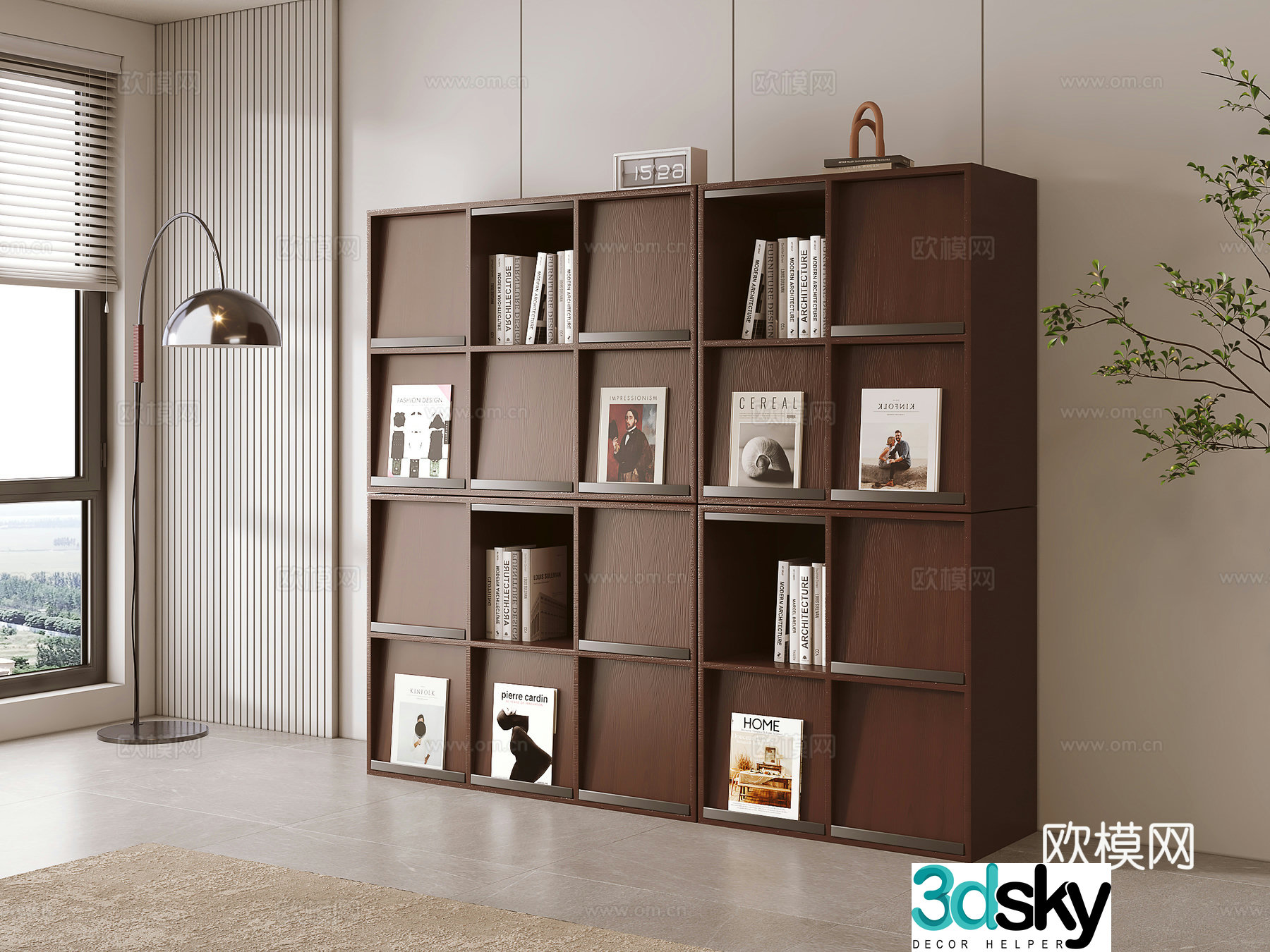 Medieval style bookcase display cabinet 3d model