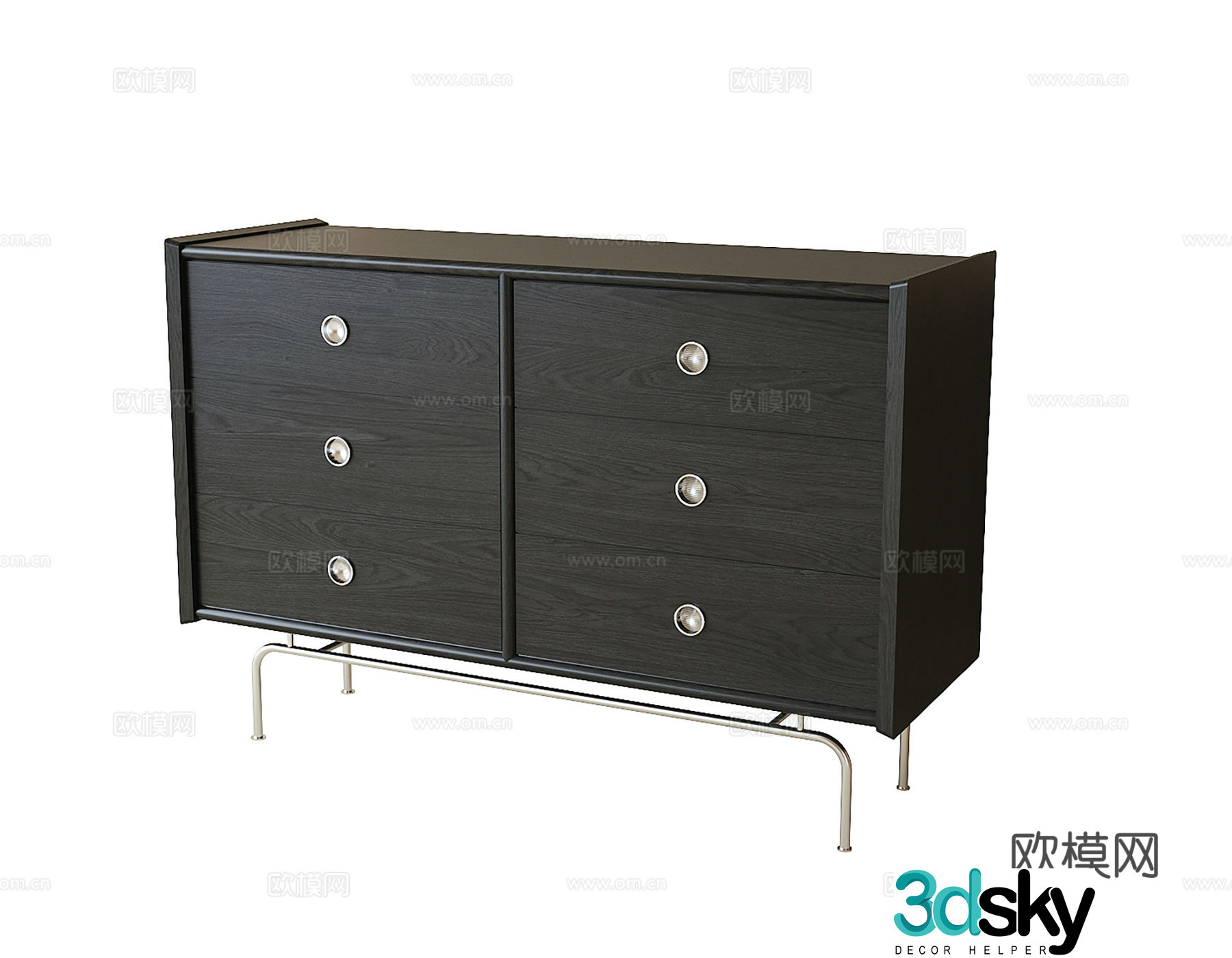 French side cabinet entrance shoe cabinet 3D model