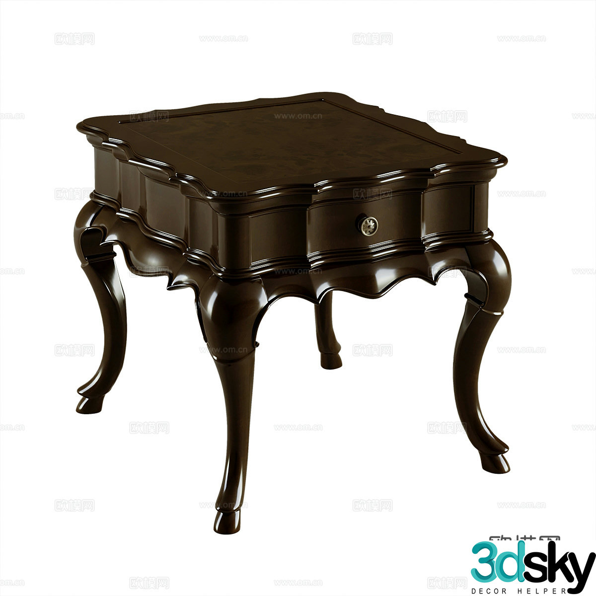 American side table corner table 3d model