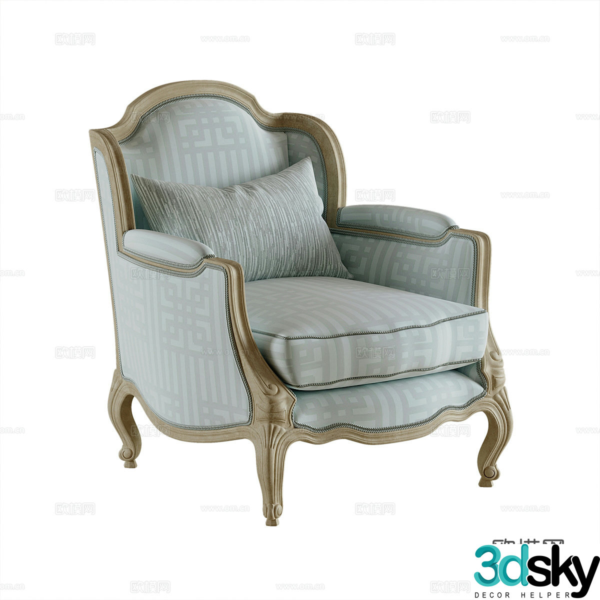 French single sofa 3d model