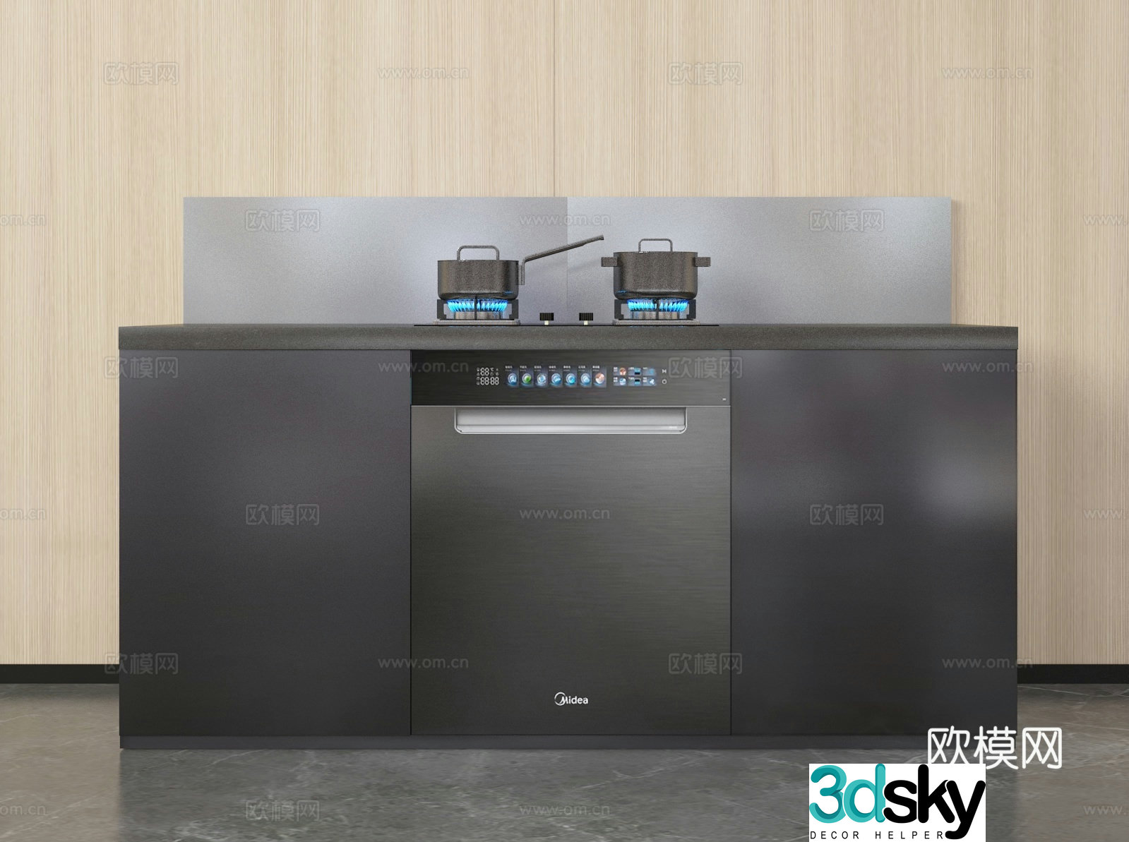 stove stove dishwasher 3d model