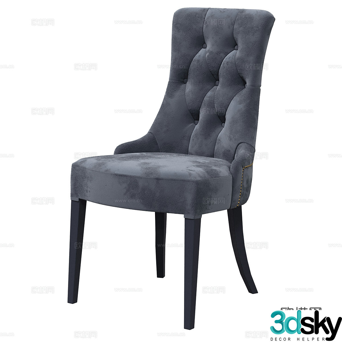 Simple European chair leisure chair 3d model