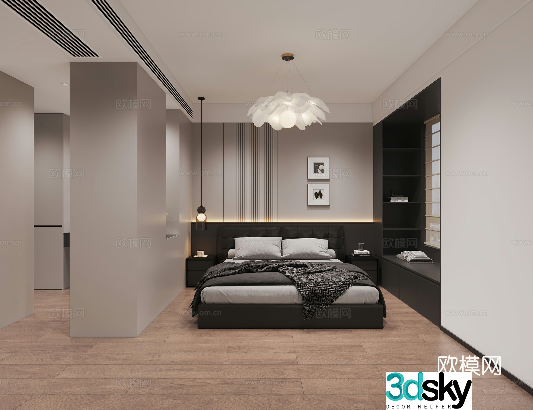 Italian style bedroom master bedroom 3d model