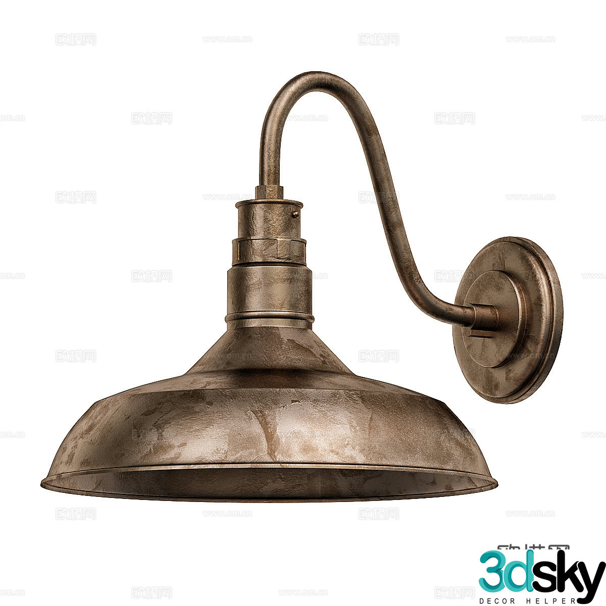 Industrial style wall lamp 3d model