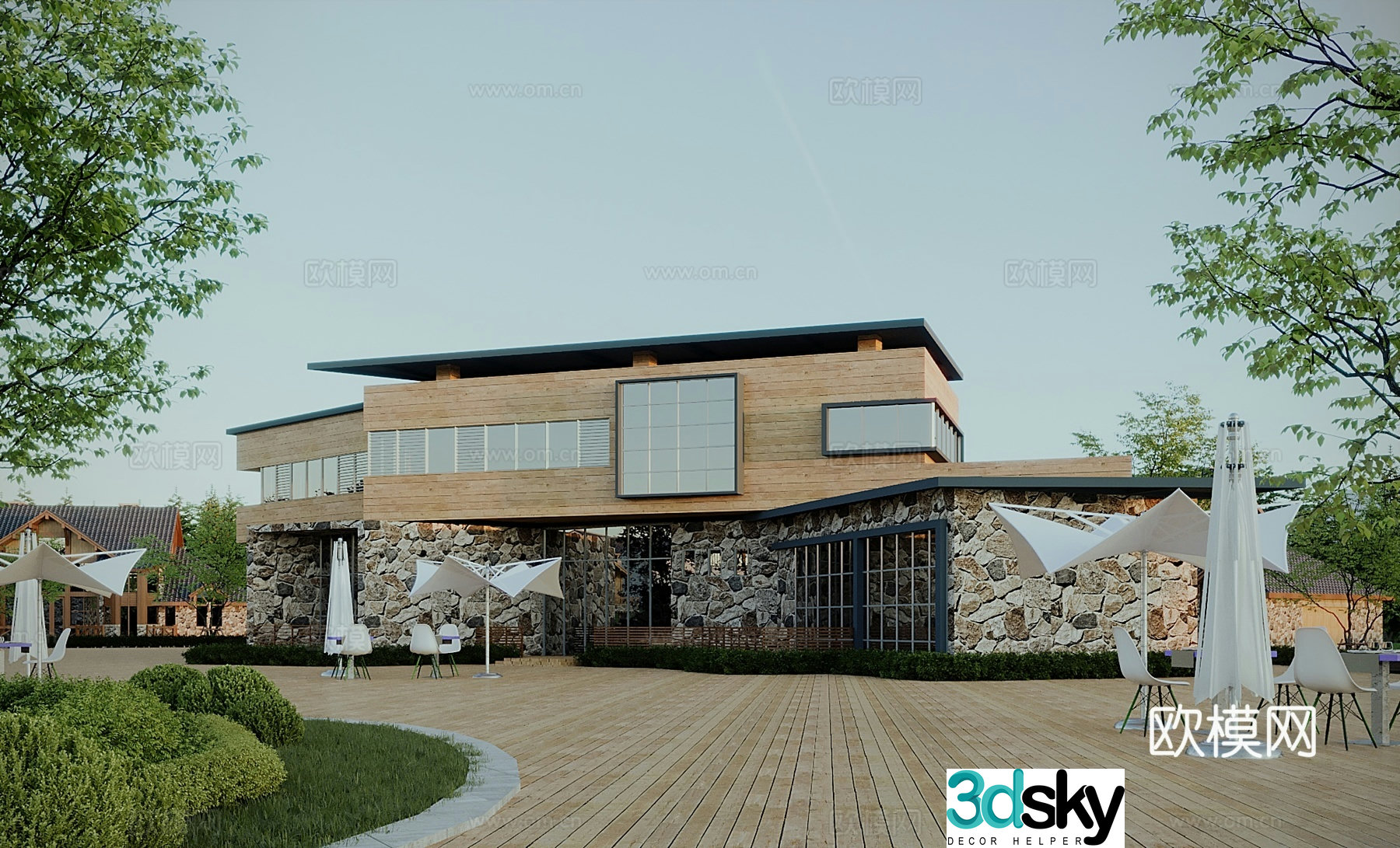 New Chinese-style villa appearance 3D model