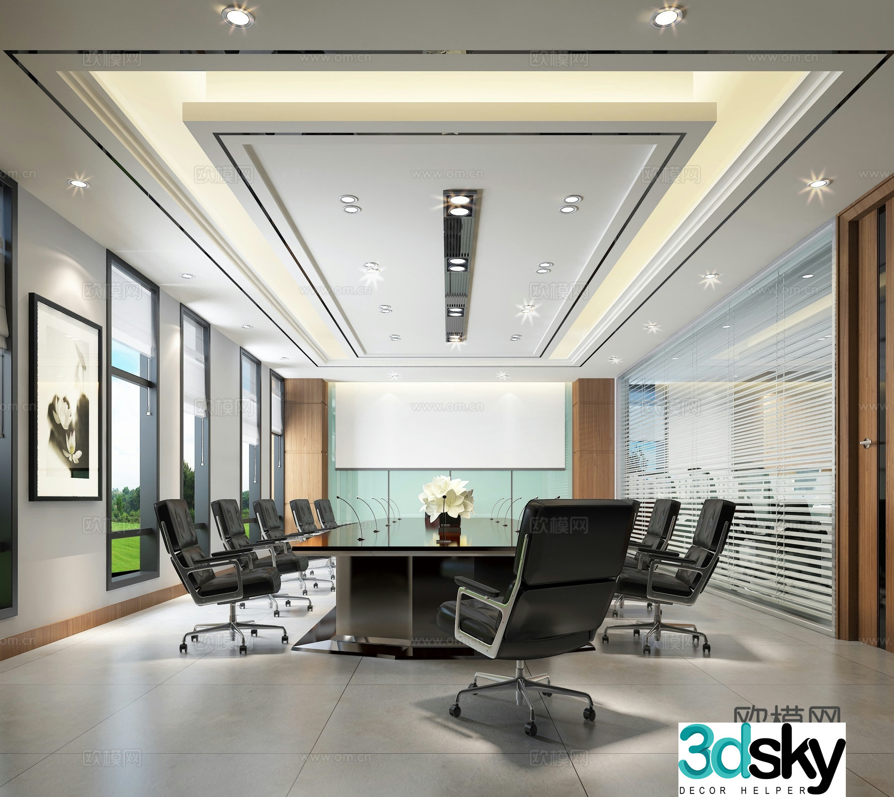 Modern conference room 3d model