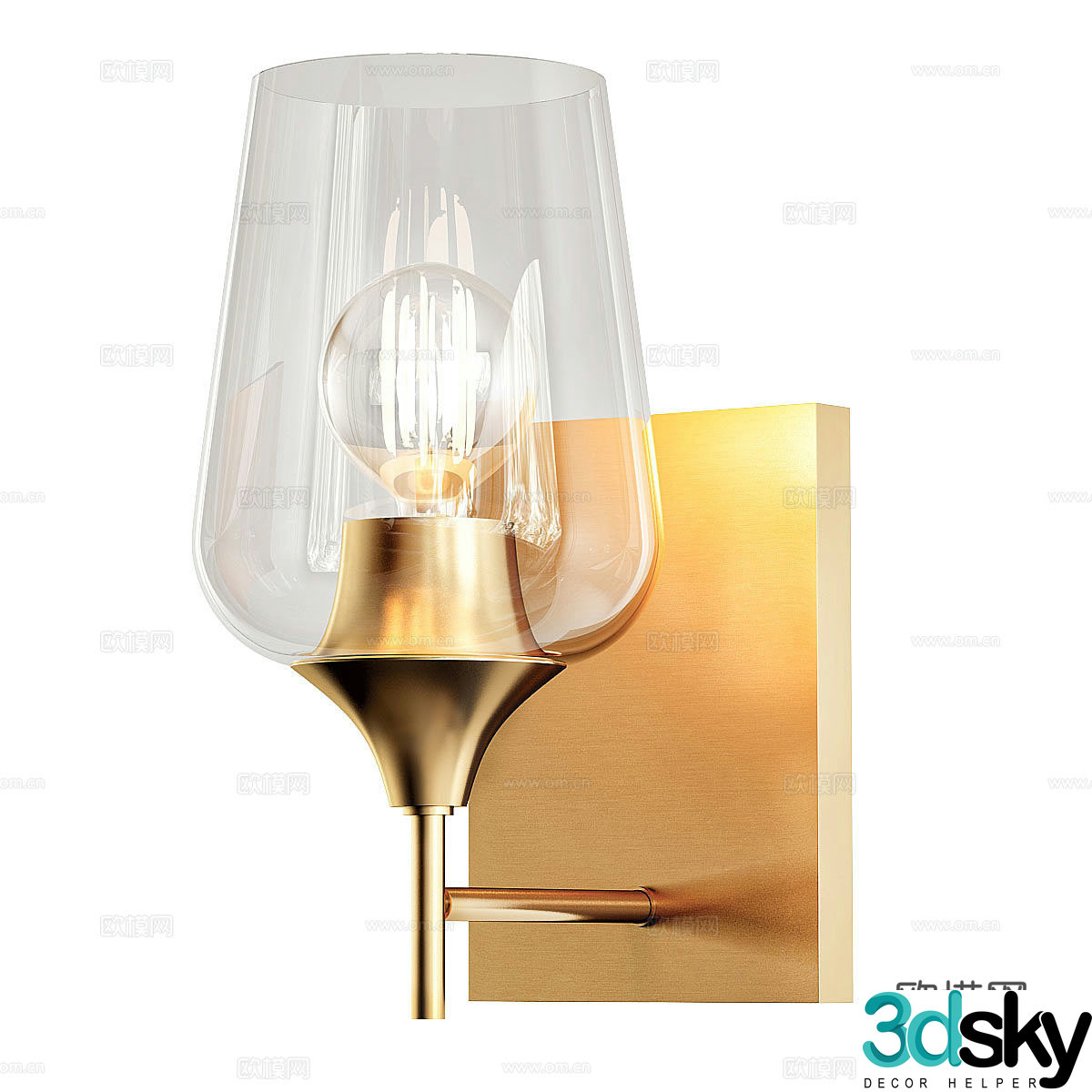 Modern glass wall light 3d model