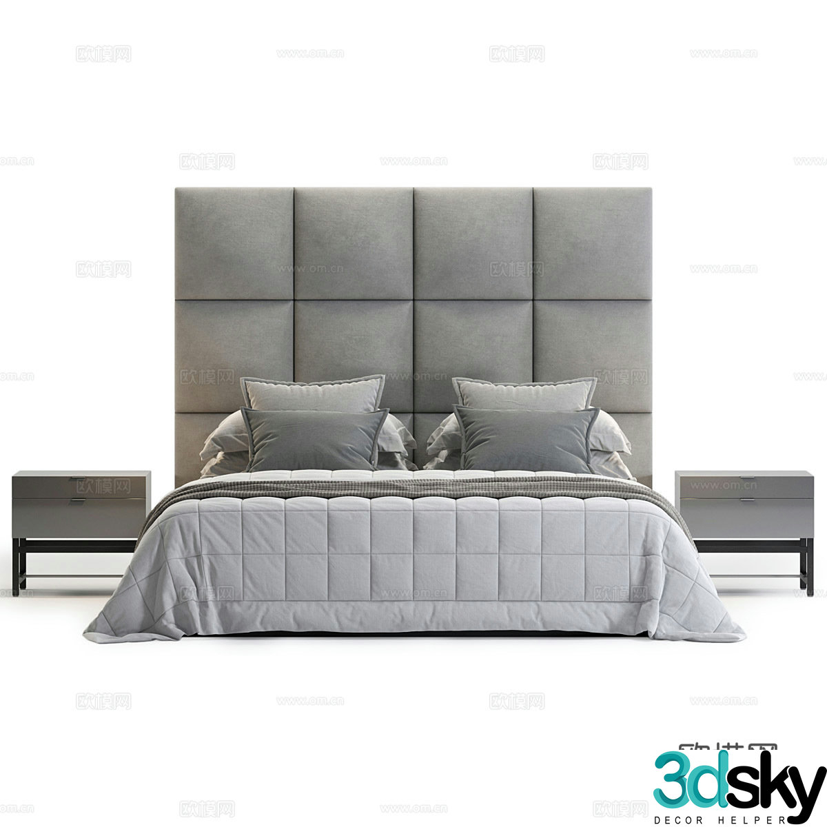Double bed 3d model