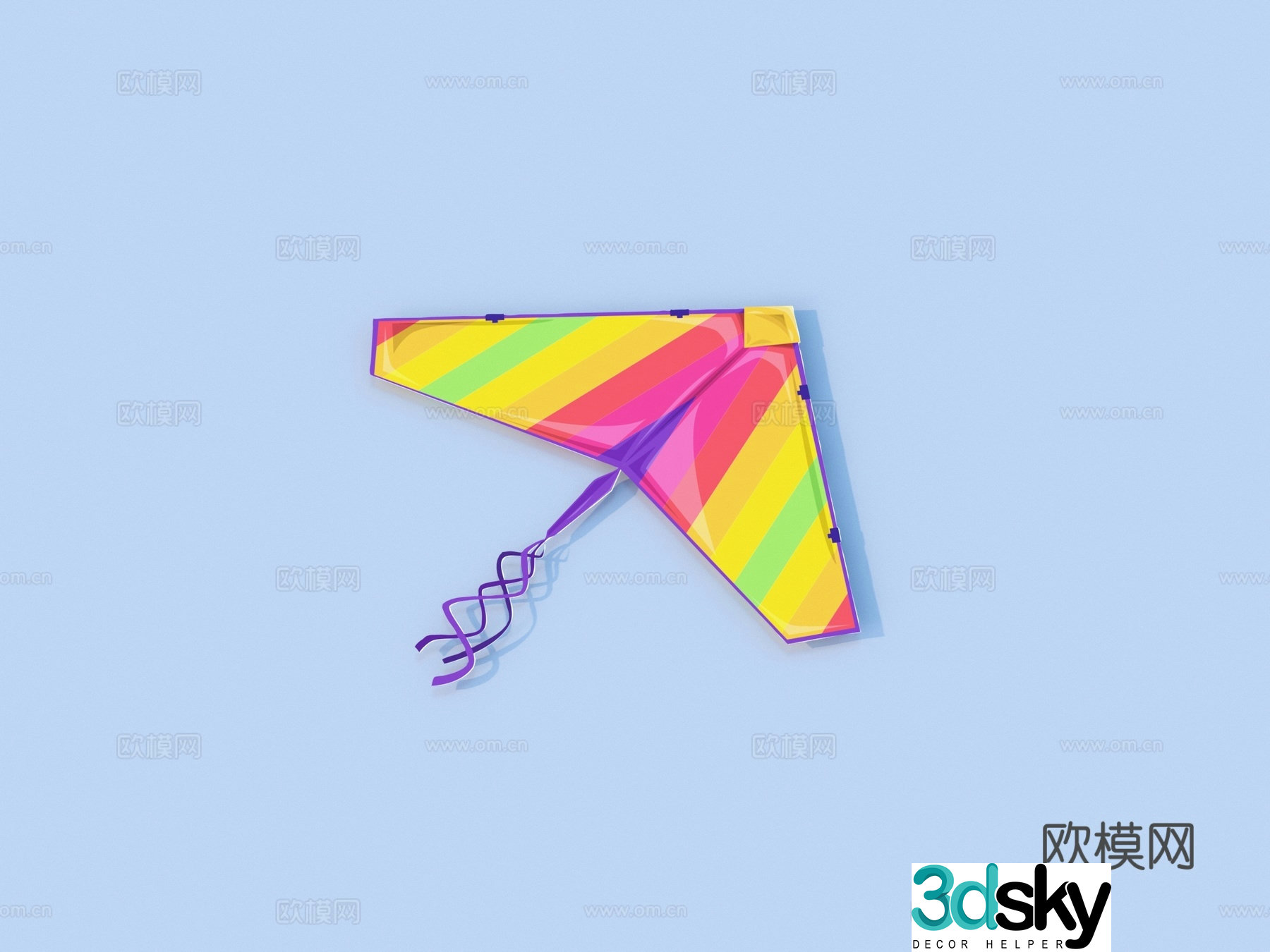 kite toy ornament decoration 3d model