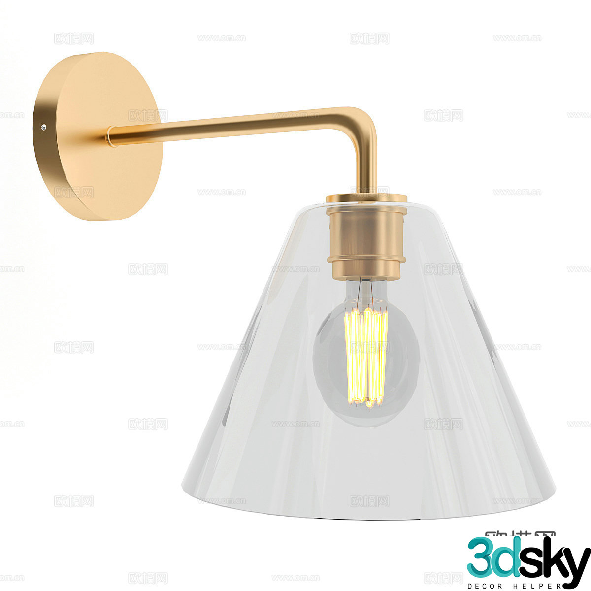 Light luxury wall lamp 3D model