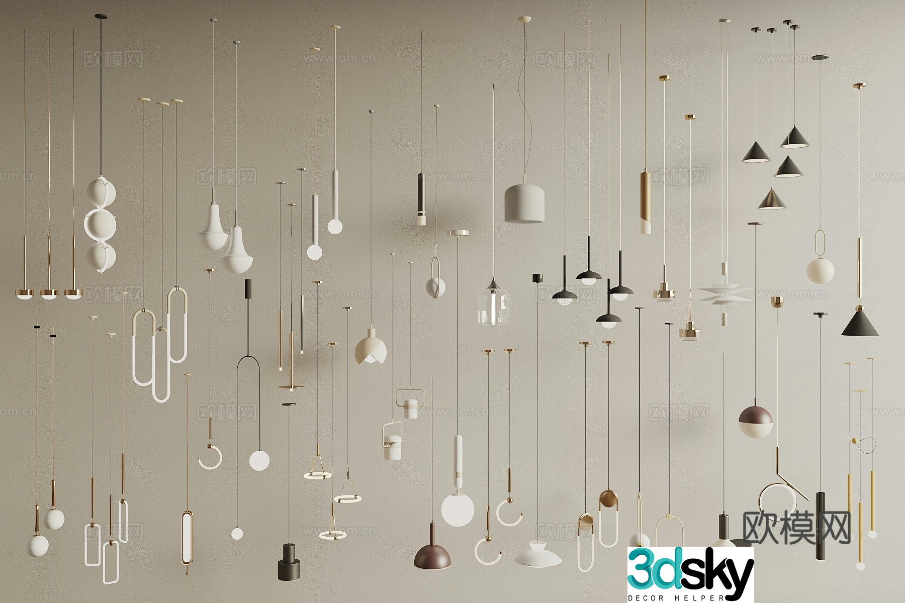 Modern bedside small chandelier 3d model