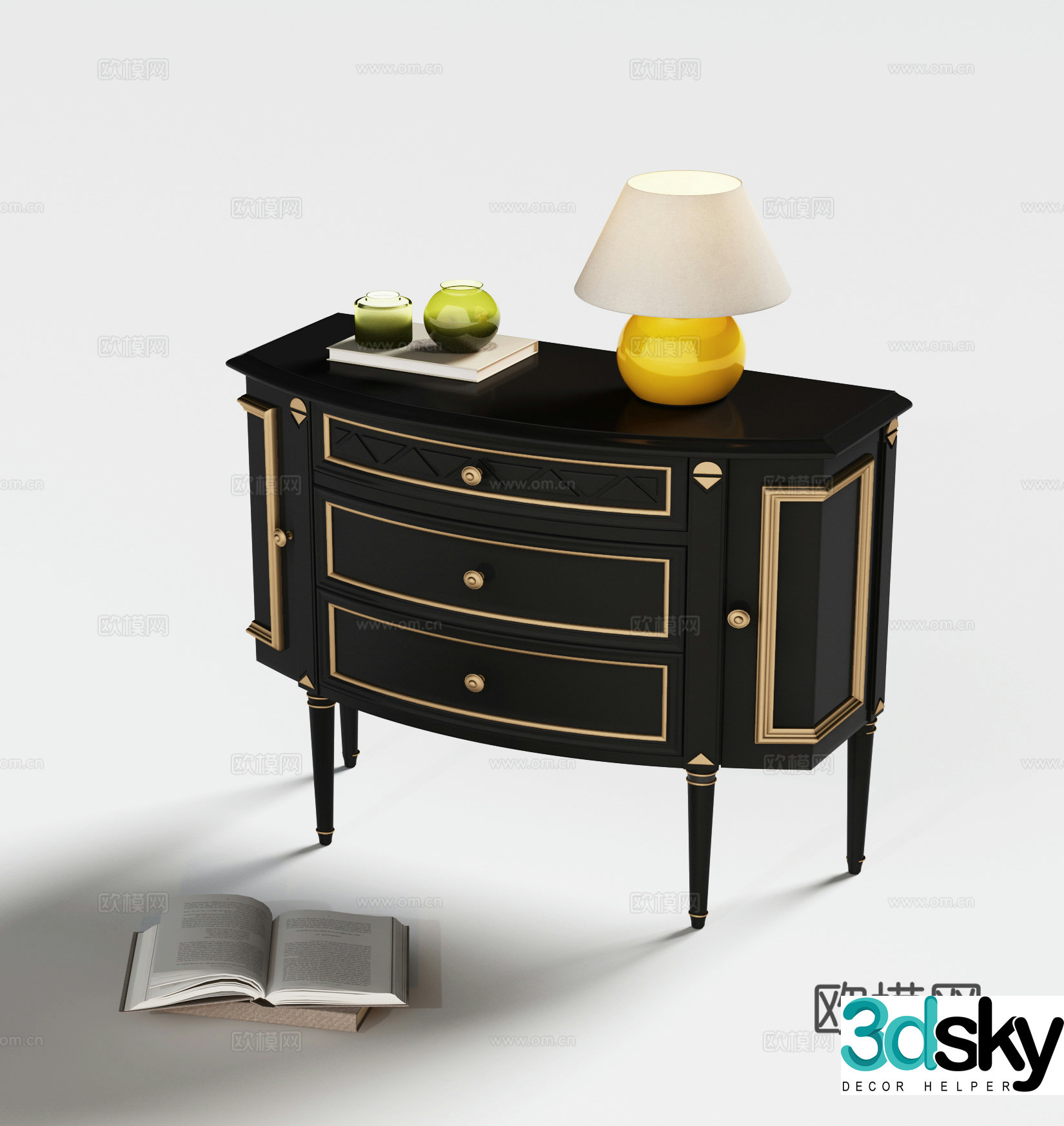 American entryway cabinet 3D model