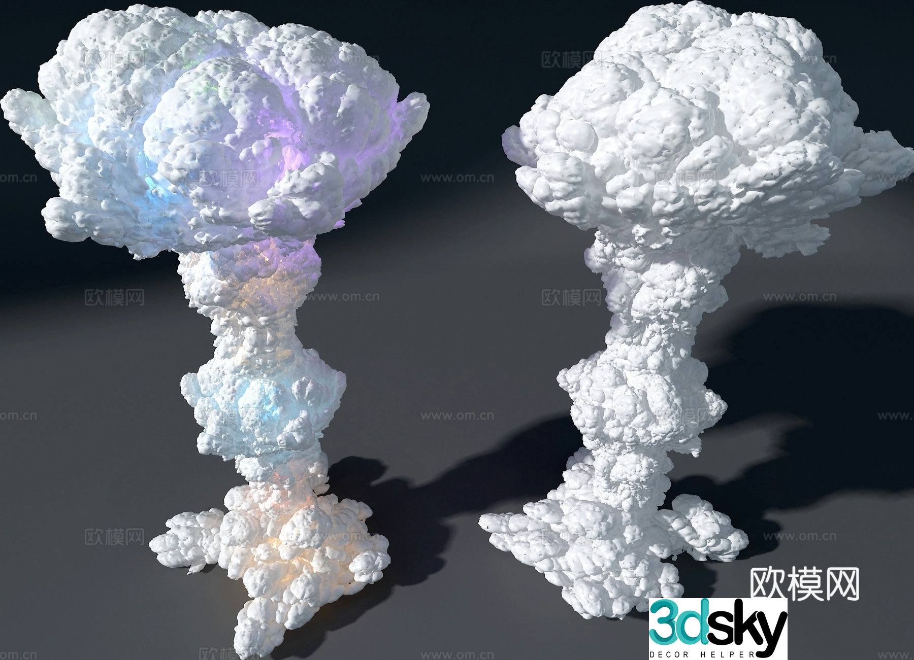 Art floor lamp mushroom cloud floor lamp 3d model