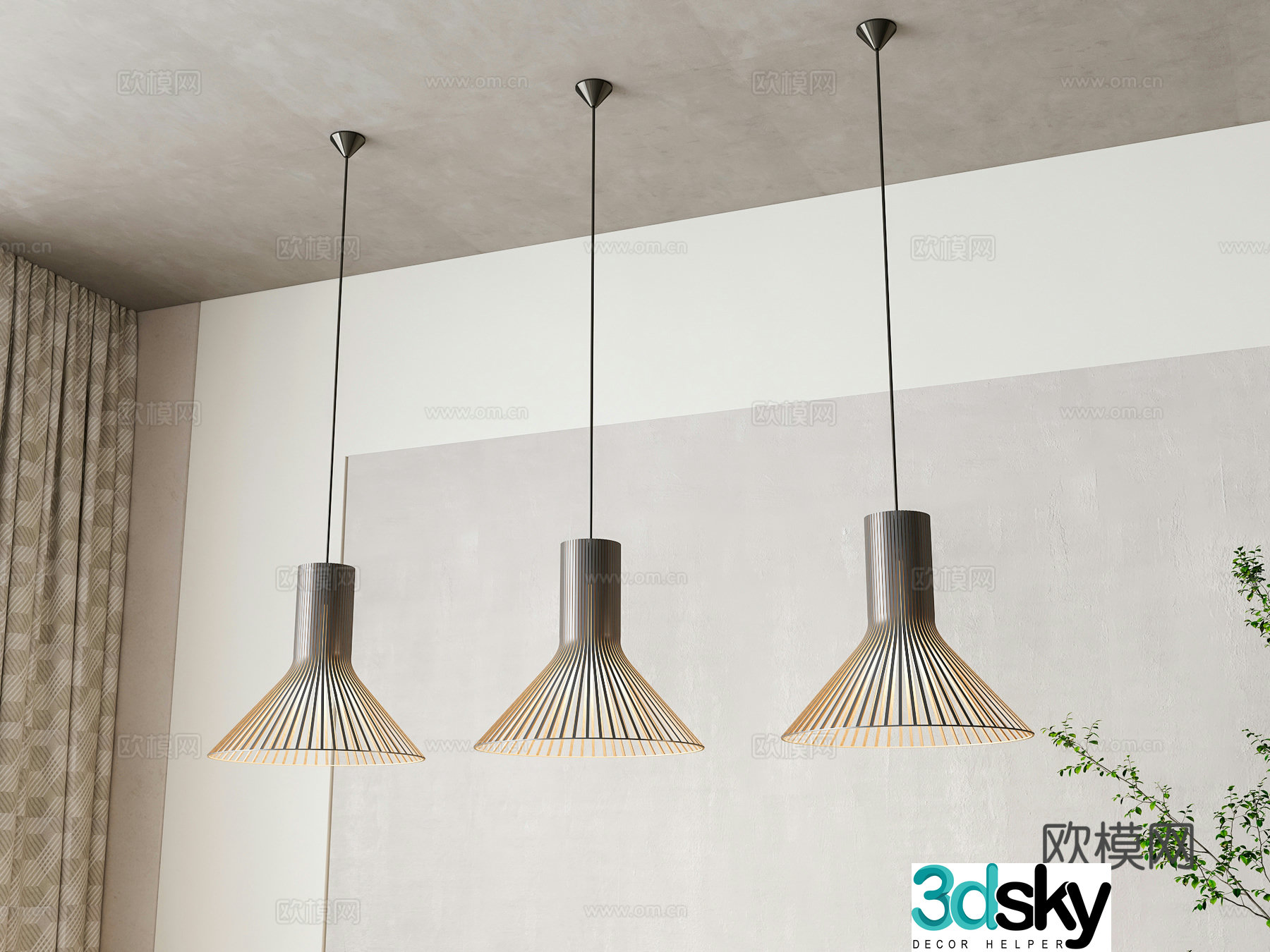 New Chinese style chandelier 3d model