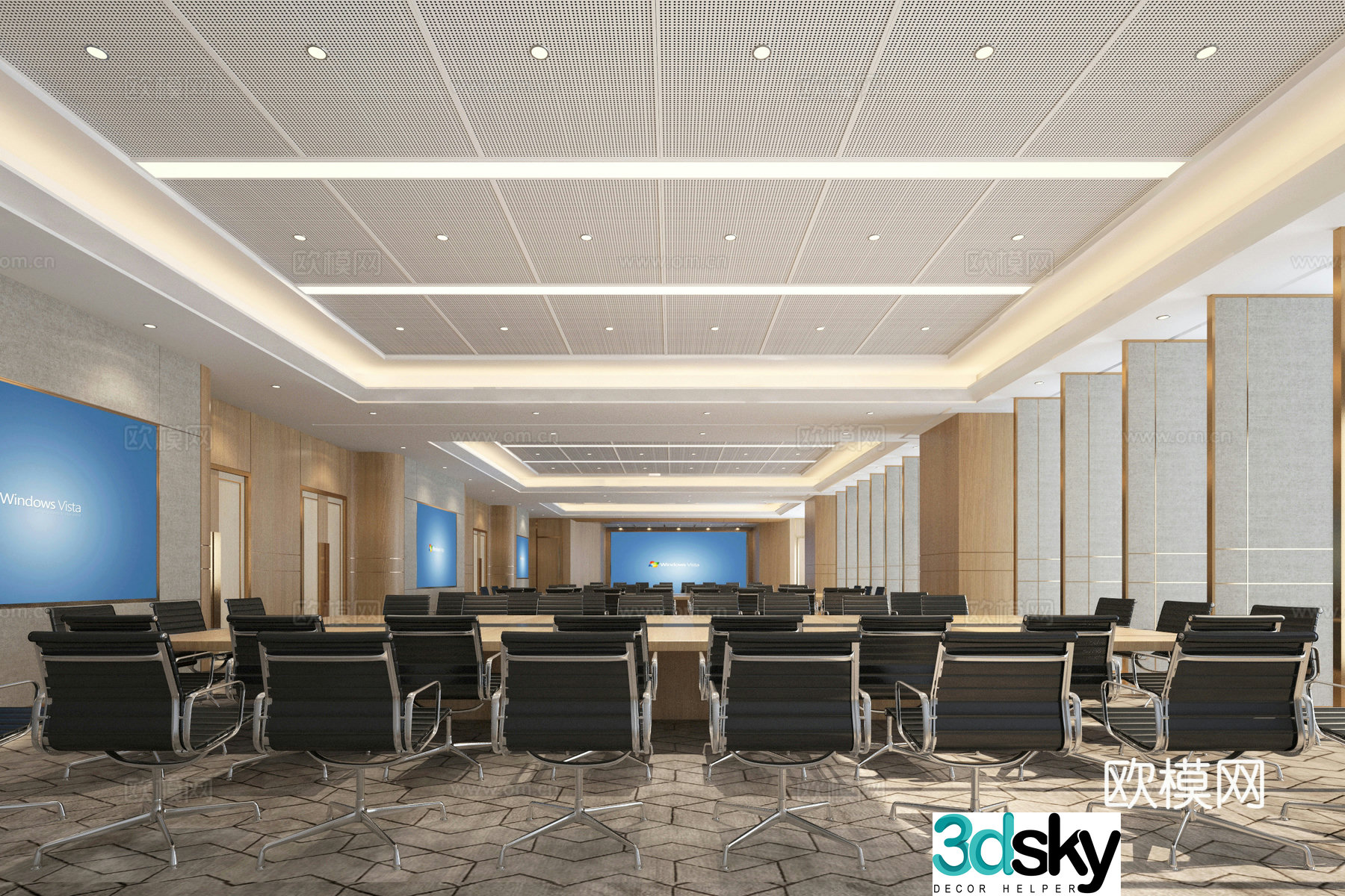 Modern conference hall multi-purpose room large conference room 3d model