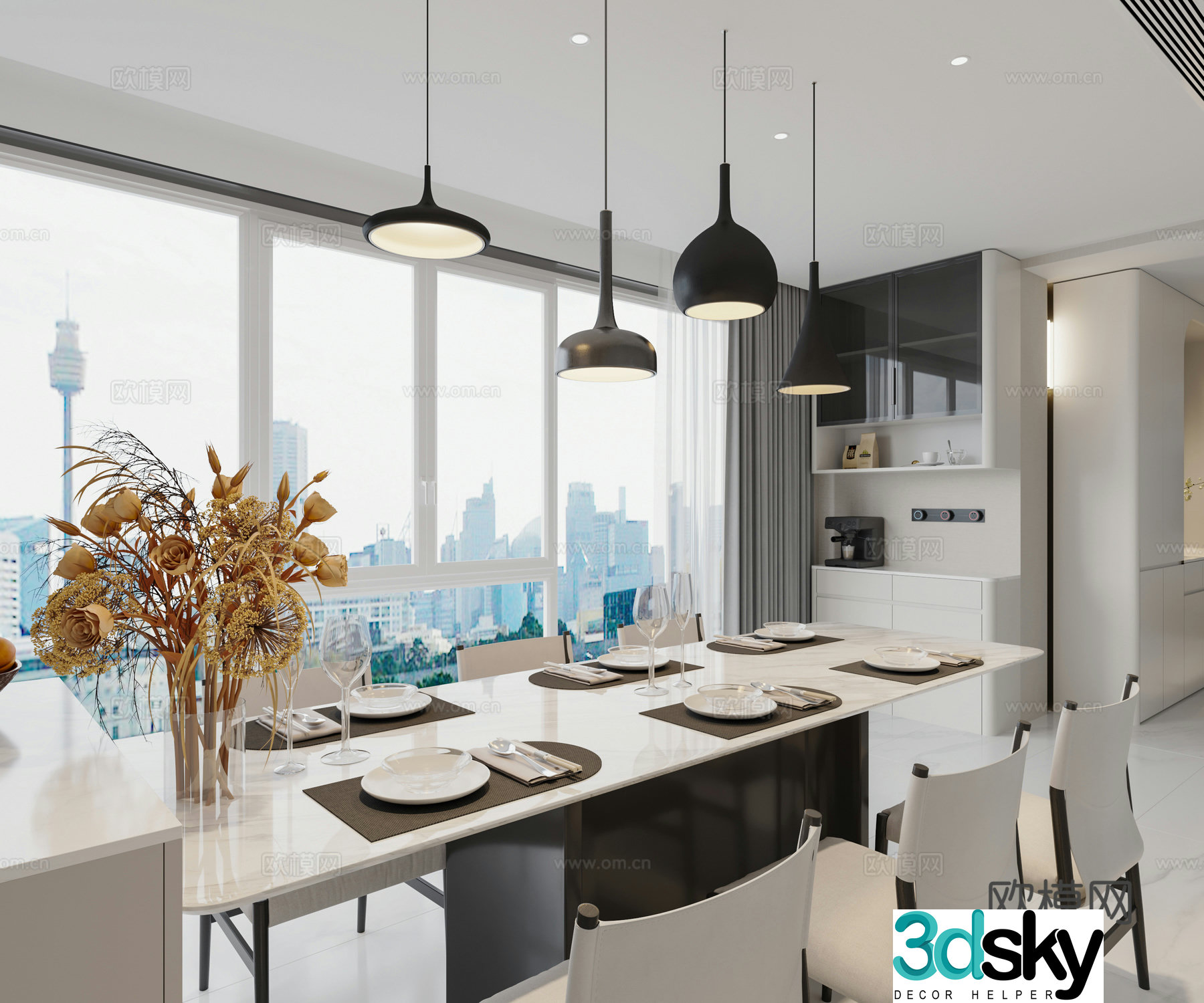 Modern restaurant 3d model