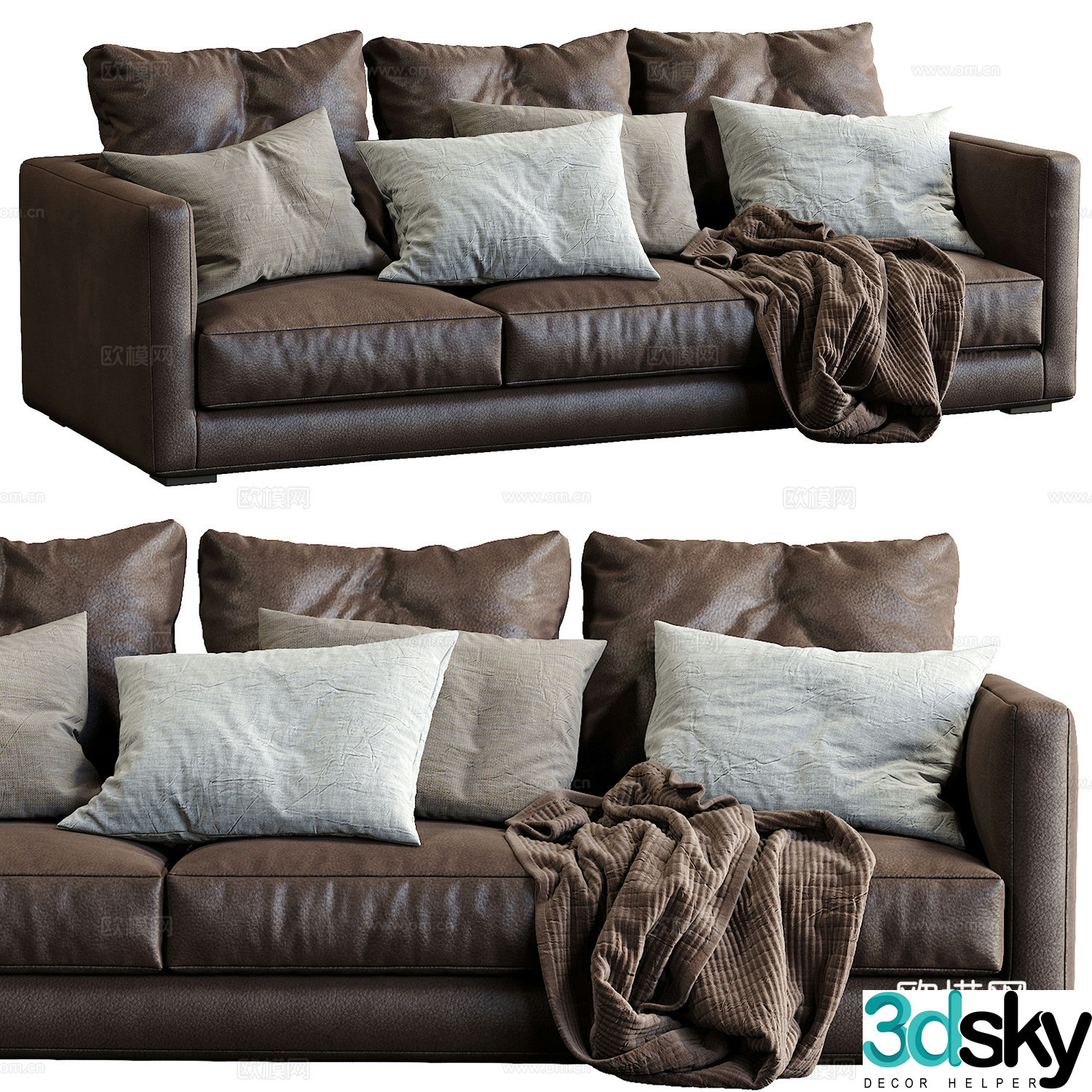 3D model of three seater sofa