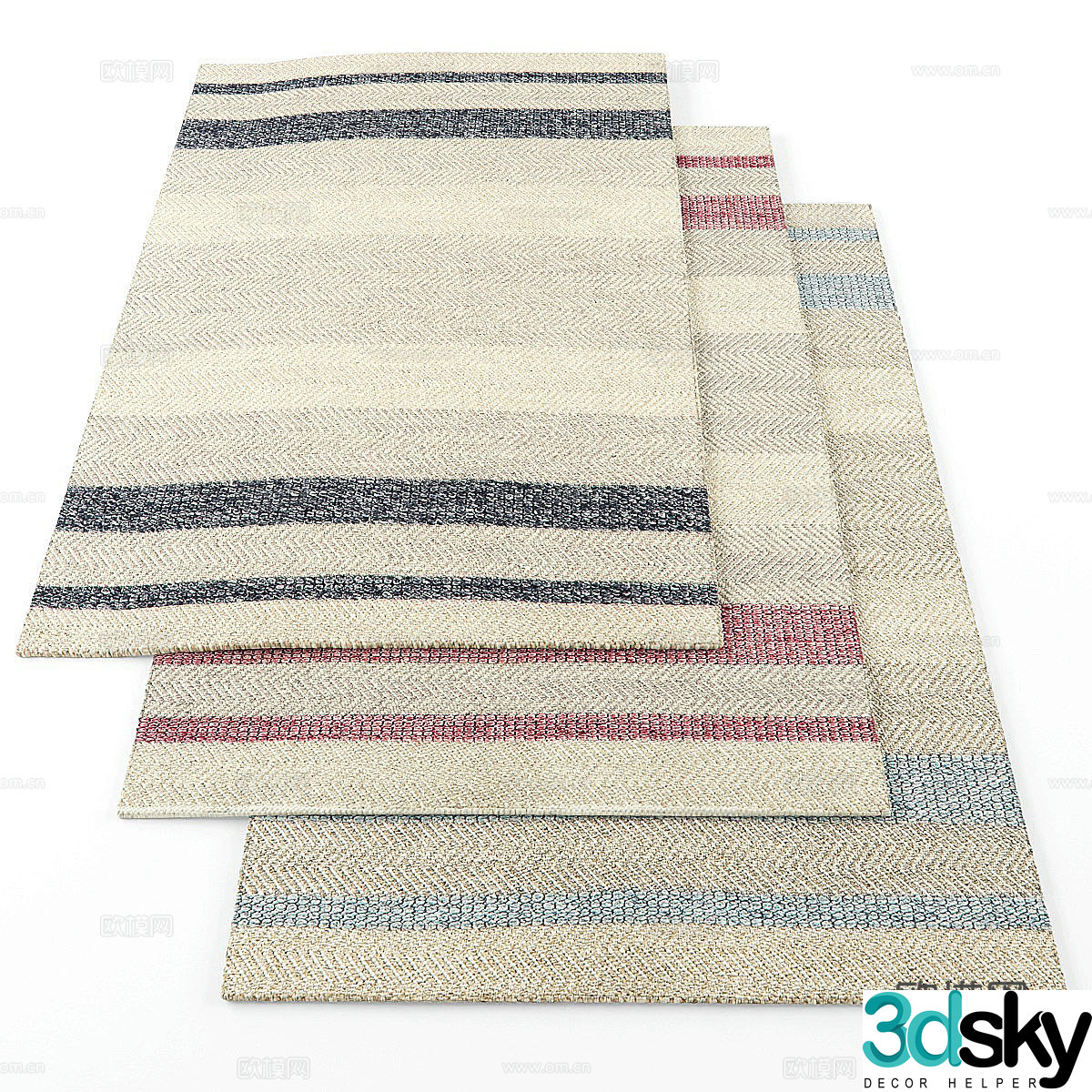 Square carpet living room carpet 3d model