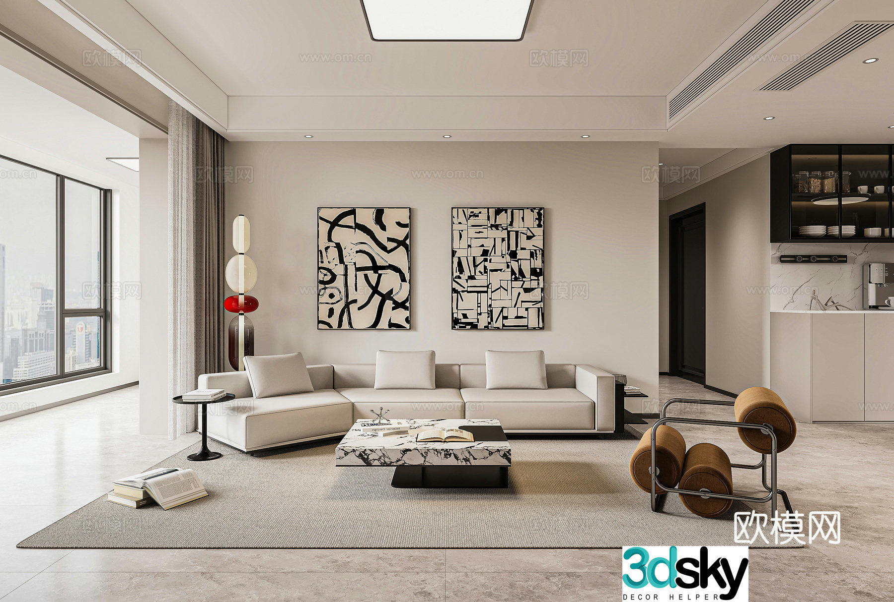 Modern living room 3d model