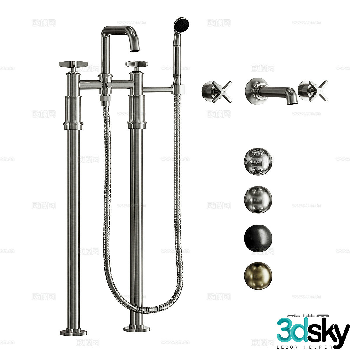 modern faucet spray head 3d model