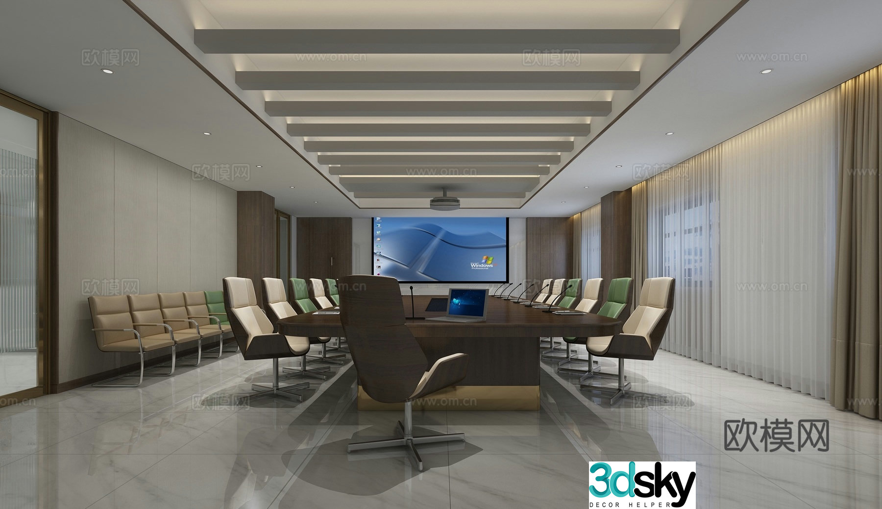 Modern conference room 3d model