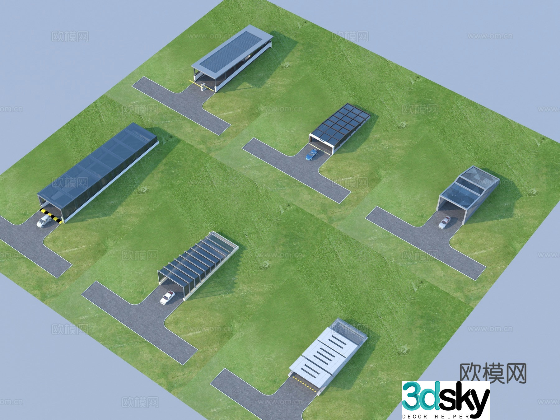 Underground garage parking lot entrance and exit 3D model