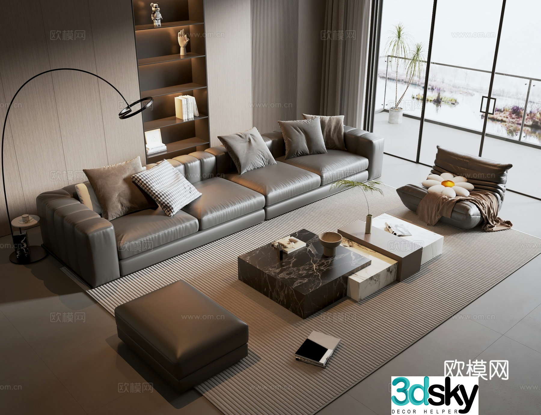 Italian sectional sofa 3d model