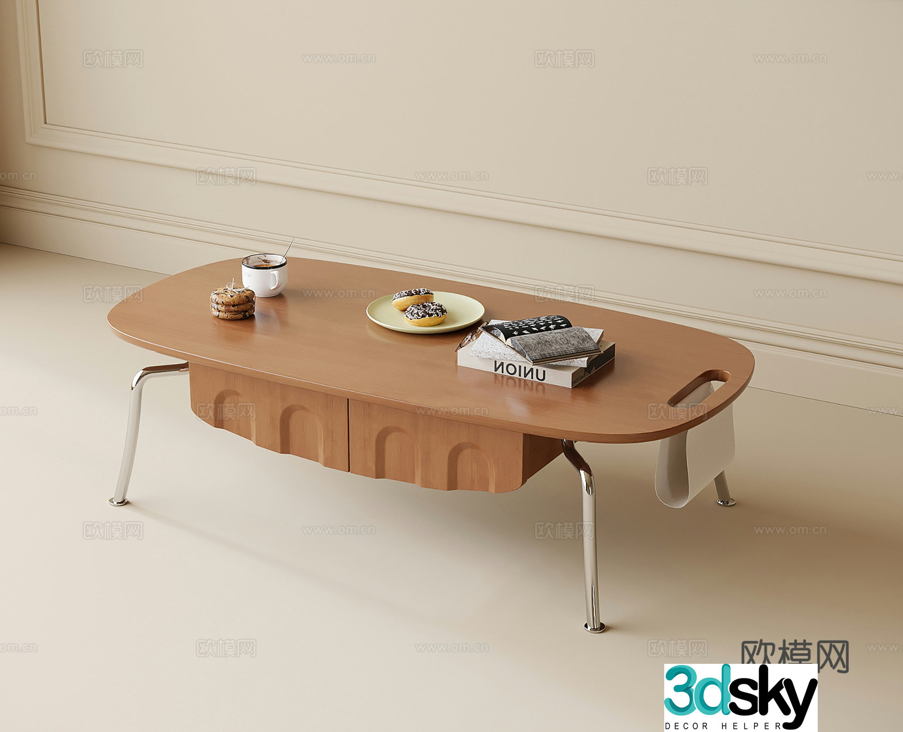 Log style coffee table 3D model