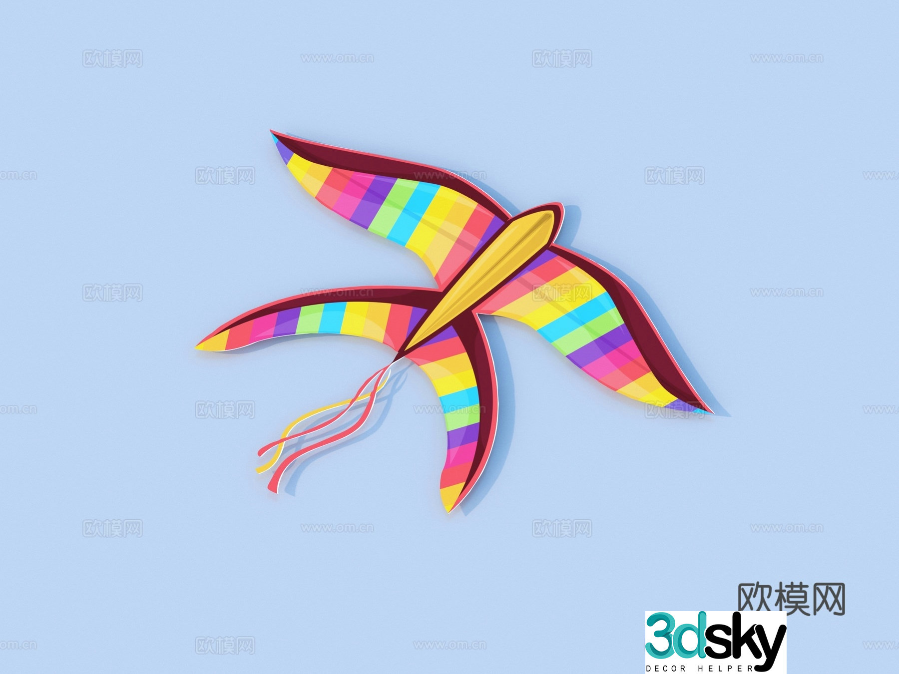 kite toy ornament decoration 3d model
