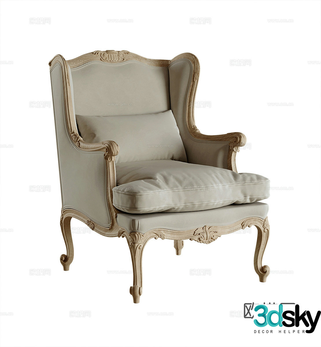 American single sofa 3d model