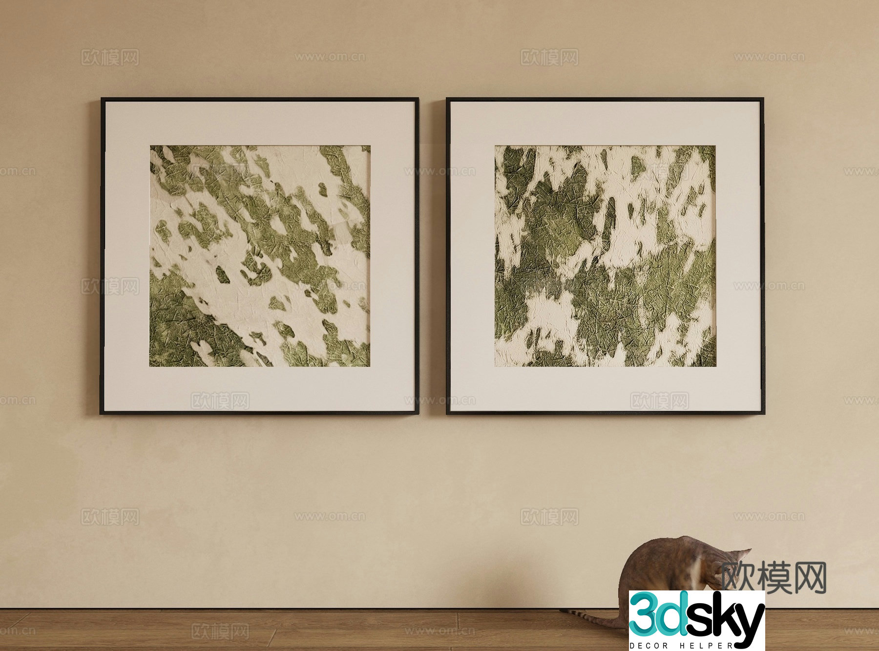 Modern decorative painting texture painting hanging painting 3d model