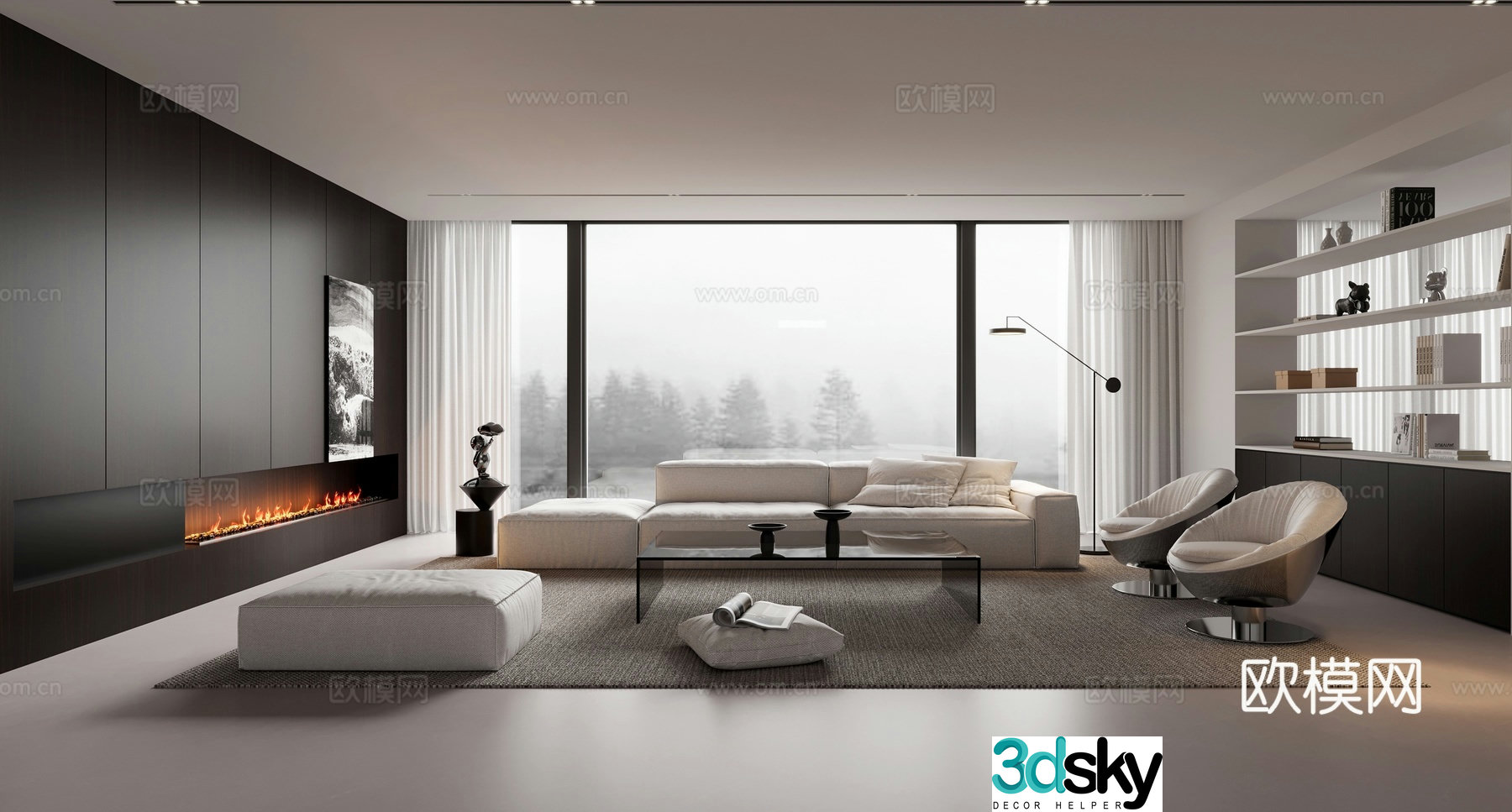 Modern living room 3d model