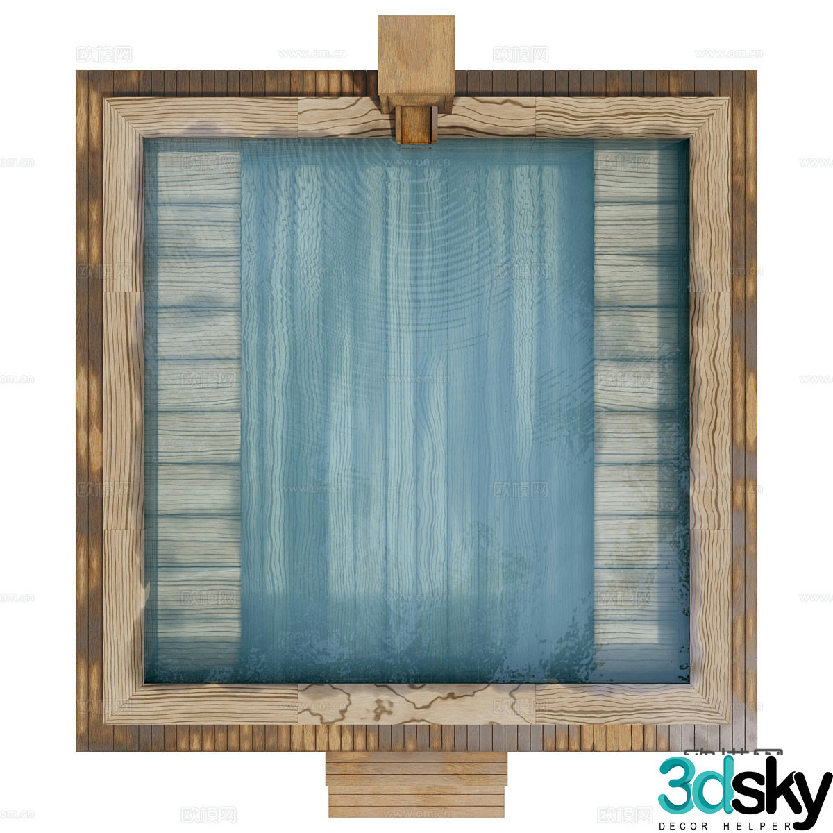 New Chinese style swimming pool hot spring pool 3d model