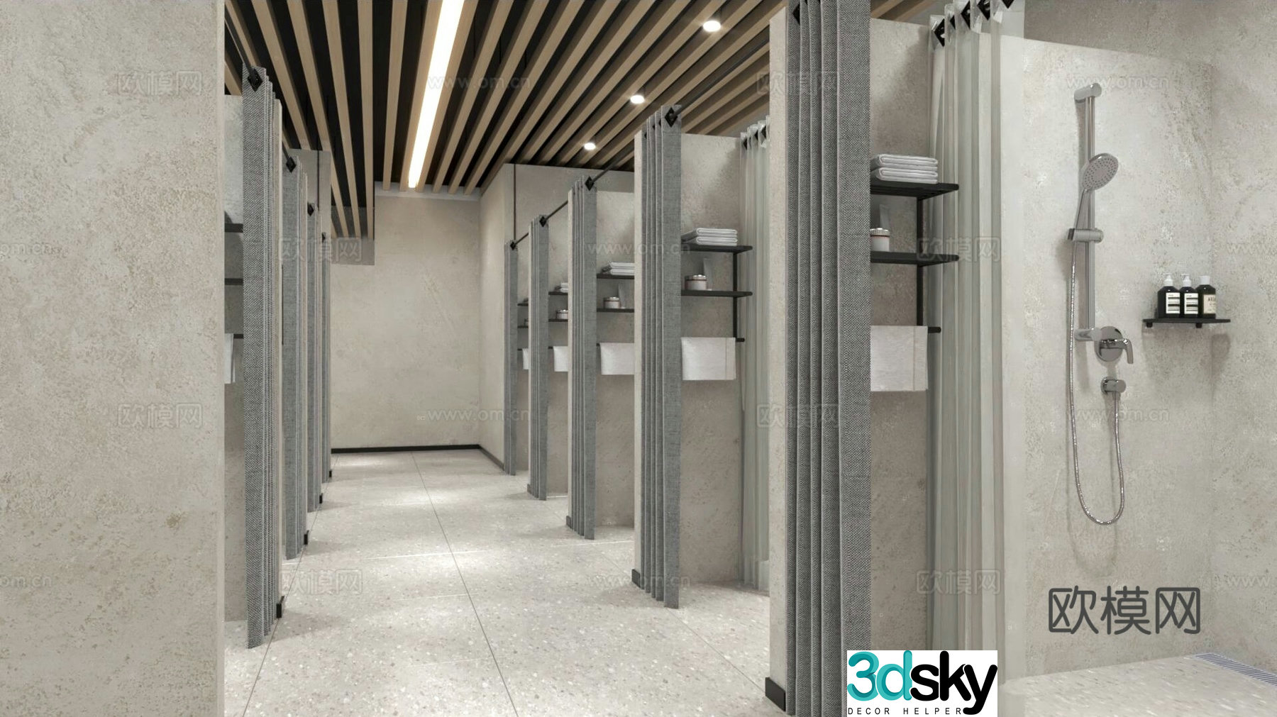 Bath center bathhouse locker room 3d model