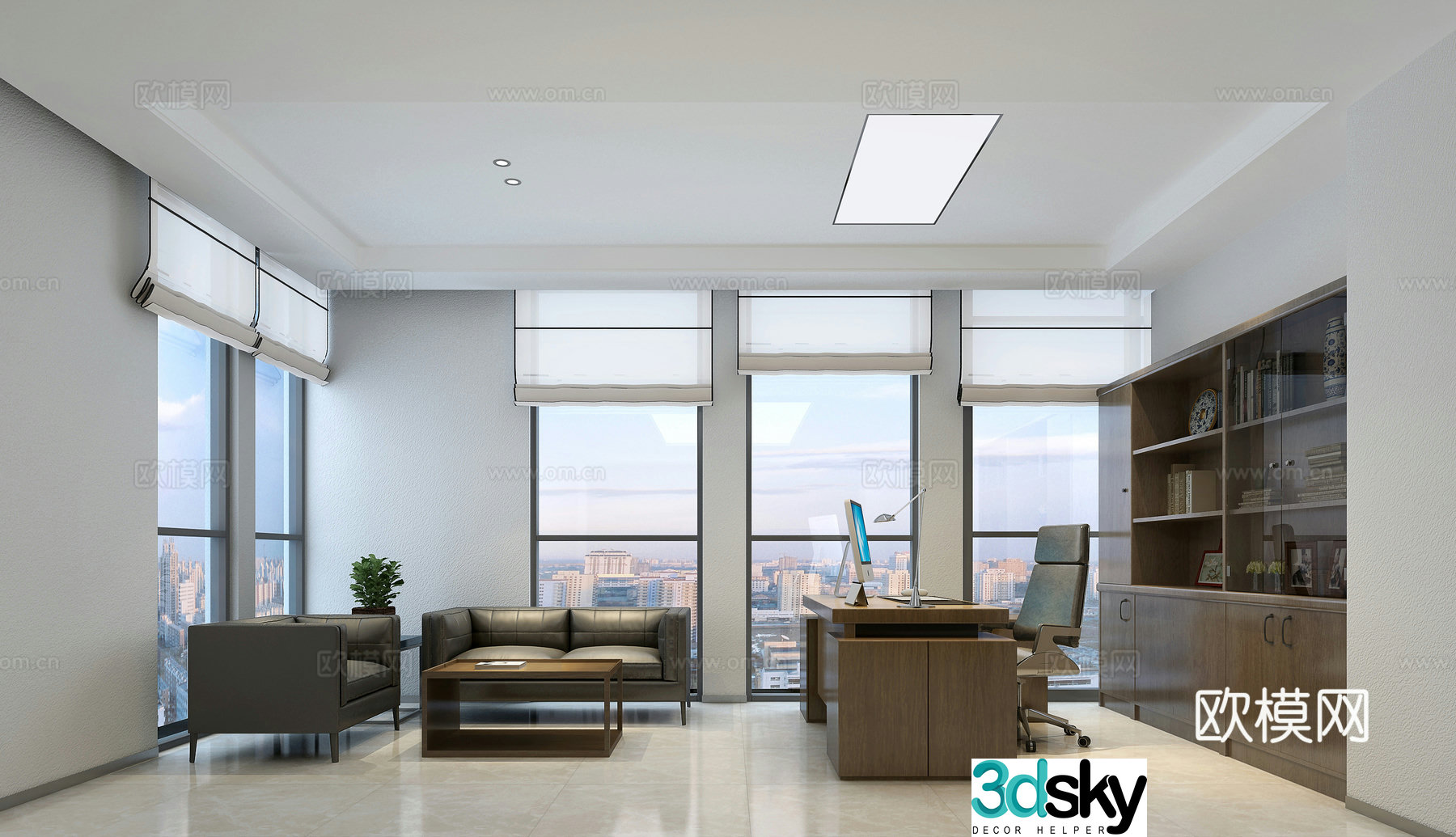 Modern manager’s office main department deputy department 3D model