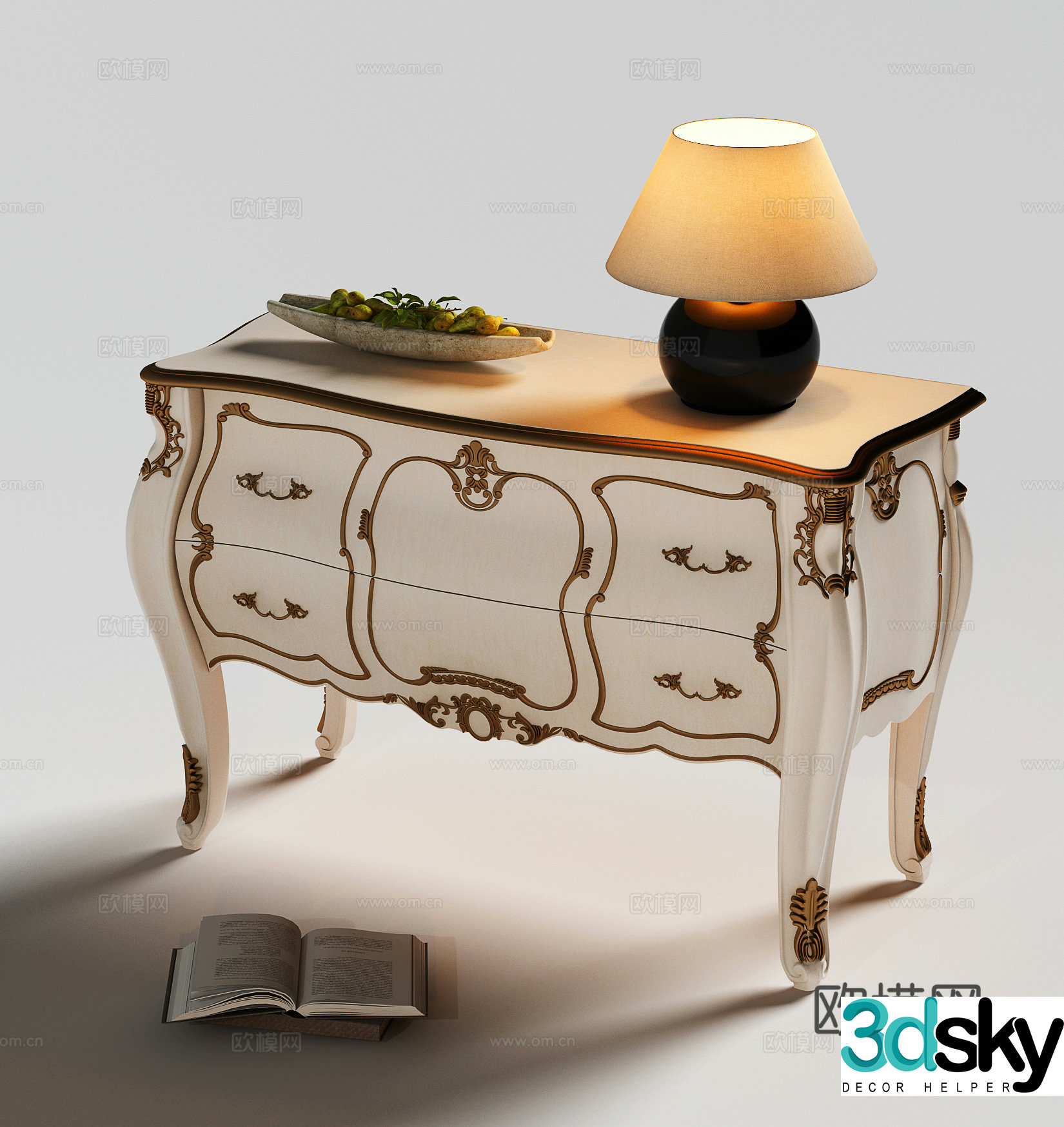American entryway cabinet 3D model