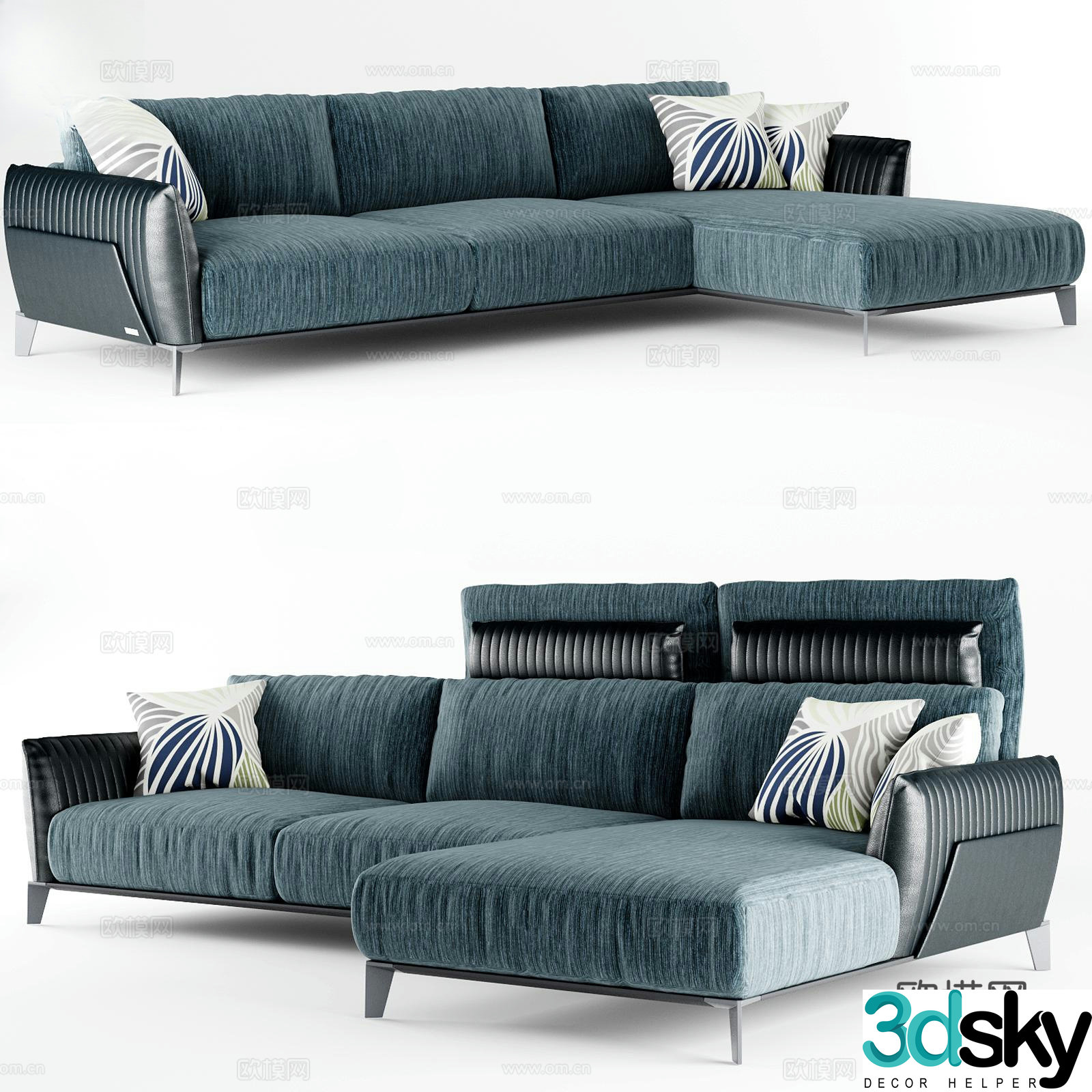 Three seater sofa corner sofa 3d model
