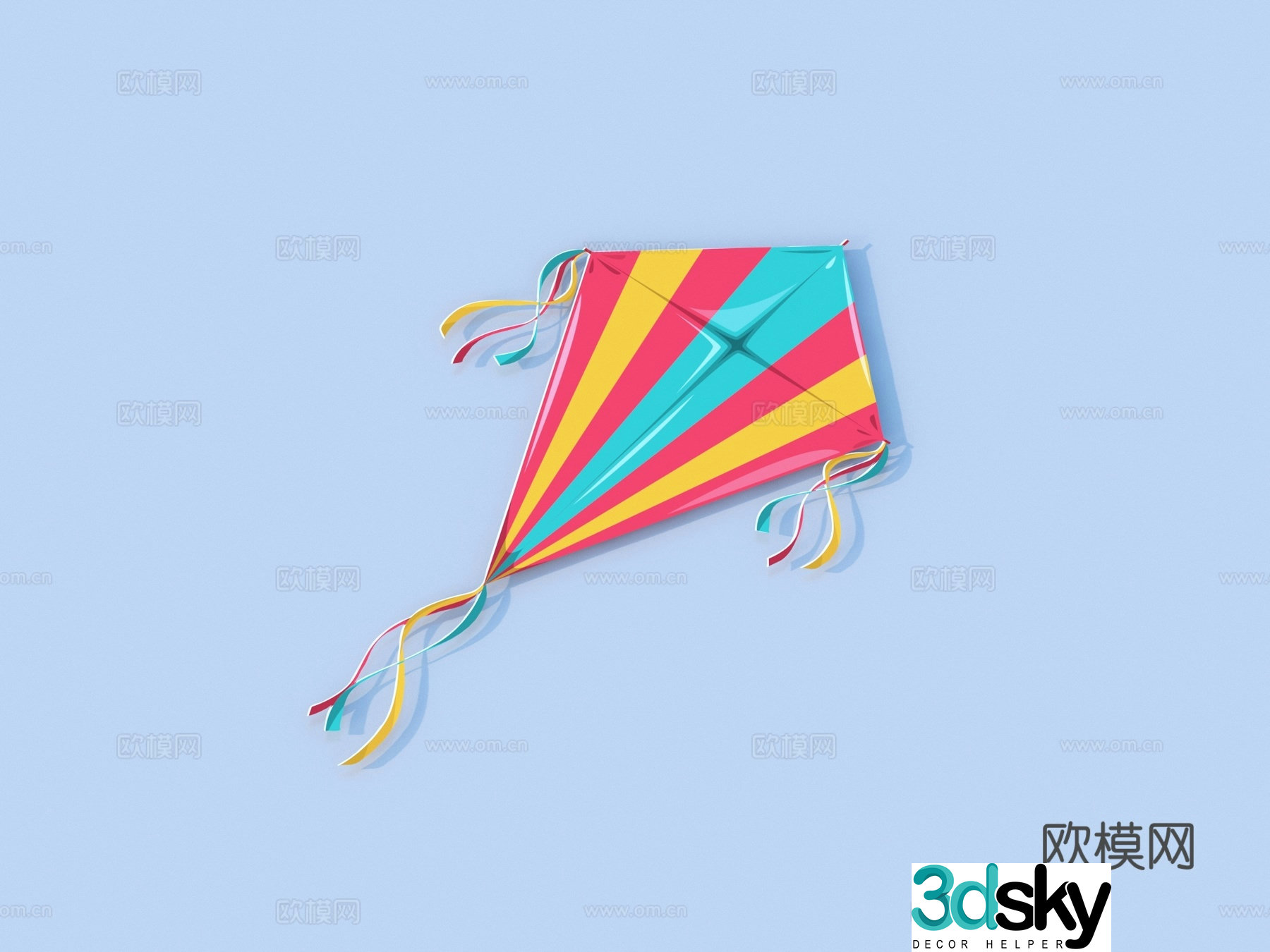 kite toy ornament decoration 3d model