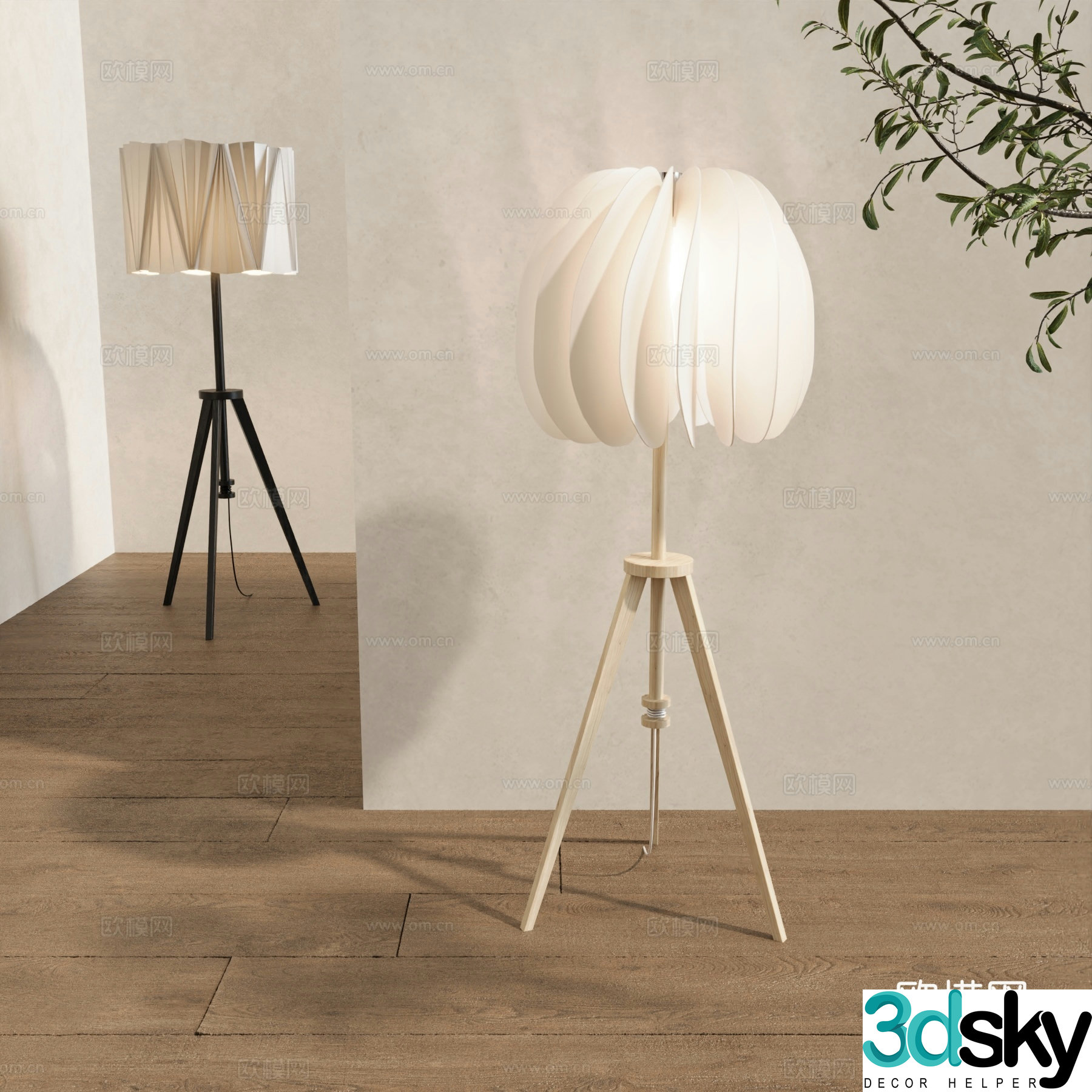 Wabi-sabi floor lamp artistic lamp 3d model