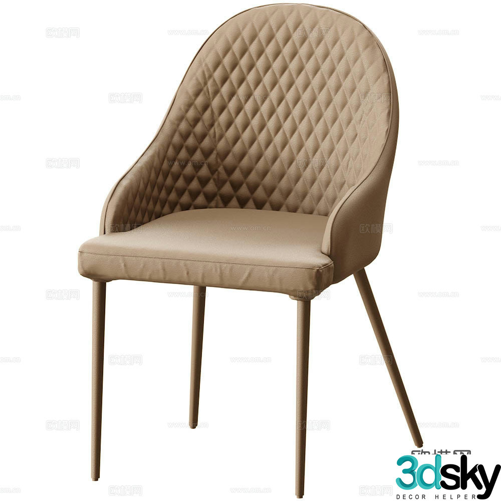 Single chair dining chair 3d model